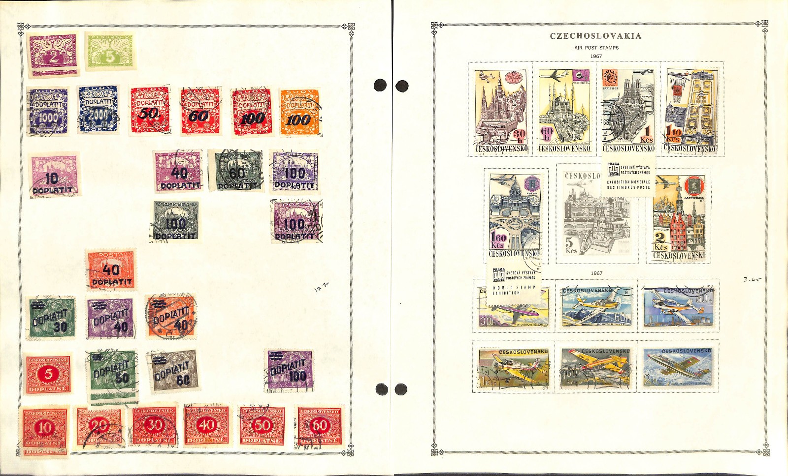 Czechoslovakia Stamp Collection on 50 Scott International Pages, 1918-1967 (BB)