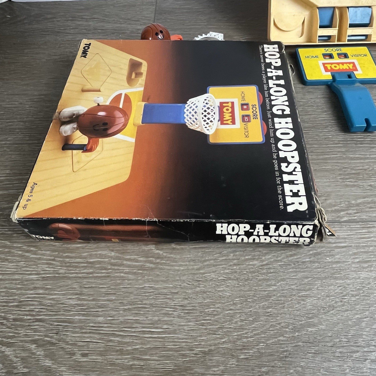 TOMY HOP-A-LONG HOOPSTER Wind-Up Basketball Game Original Box (1981) PARTS ONLY