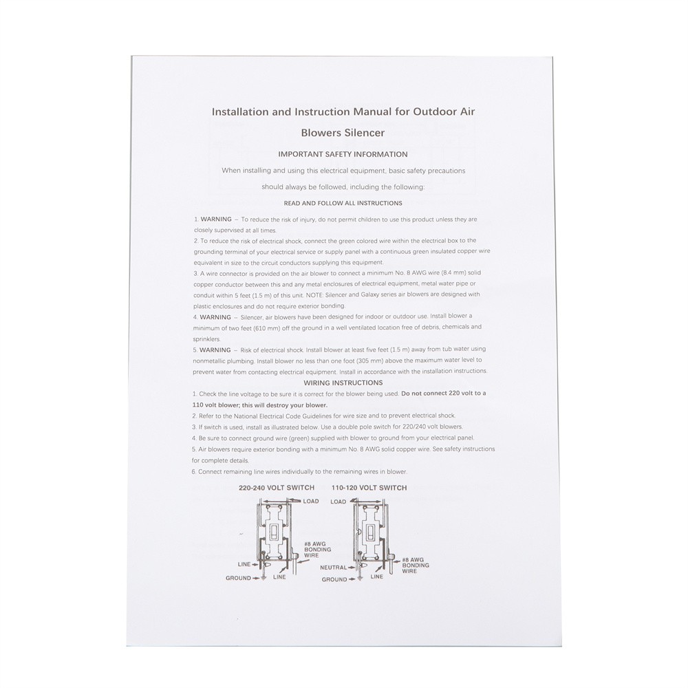 Air Supply Silencer Pool Spa Hot Tub Blower 2HP 240V 6320241 For 2 Inch Plumbing