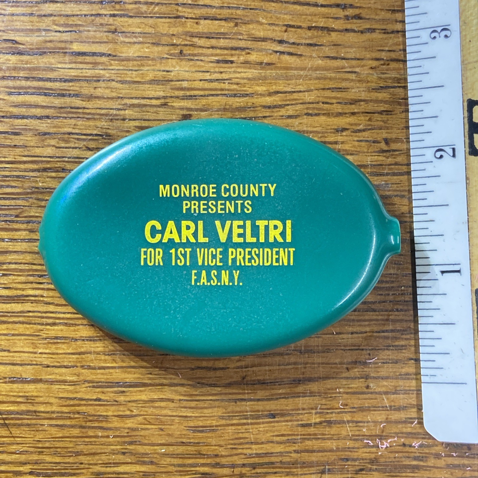 Vintage Carl Veltri FASNY Monroe County Rubber Squeeze Coin Pouch Firefighters