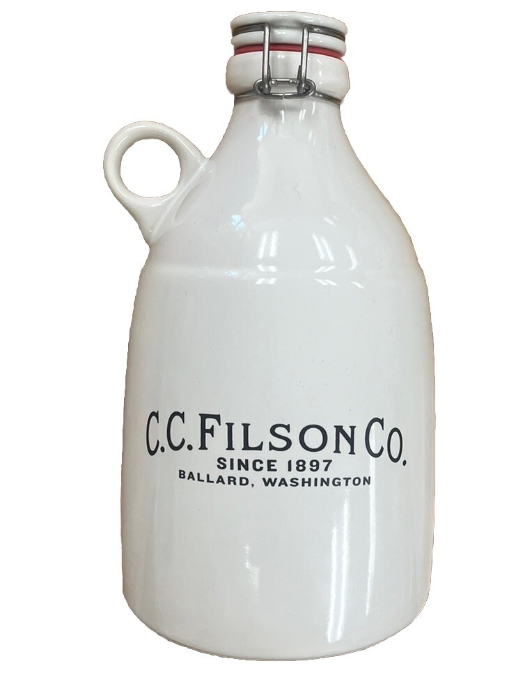 Filson Ballard 64 OZ Ceramic Growler 20234030 HANDMADE IN PORTLAND White USA CC
