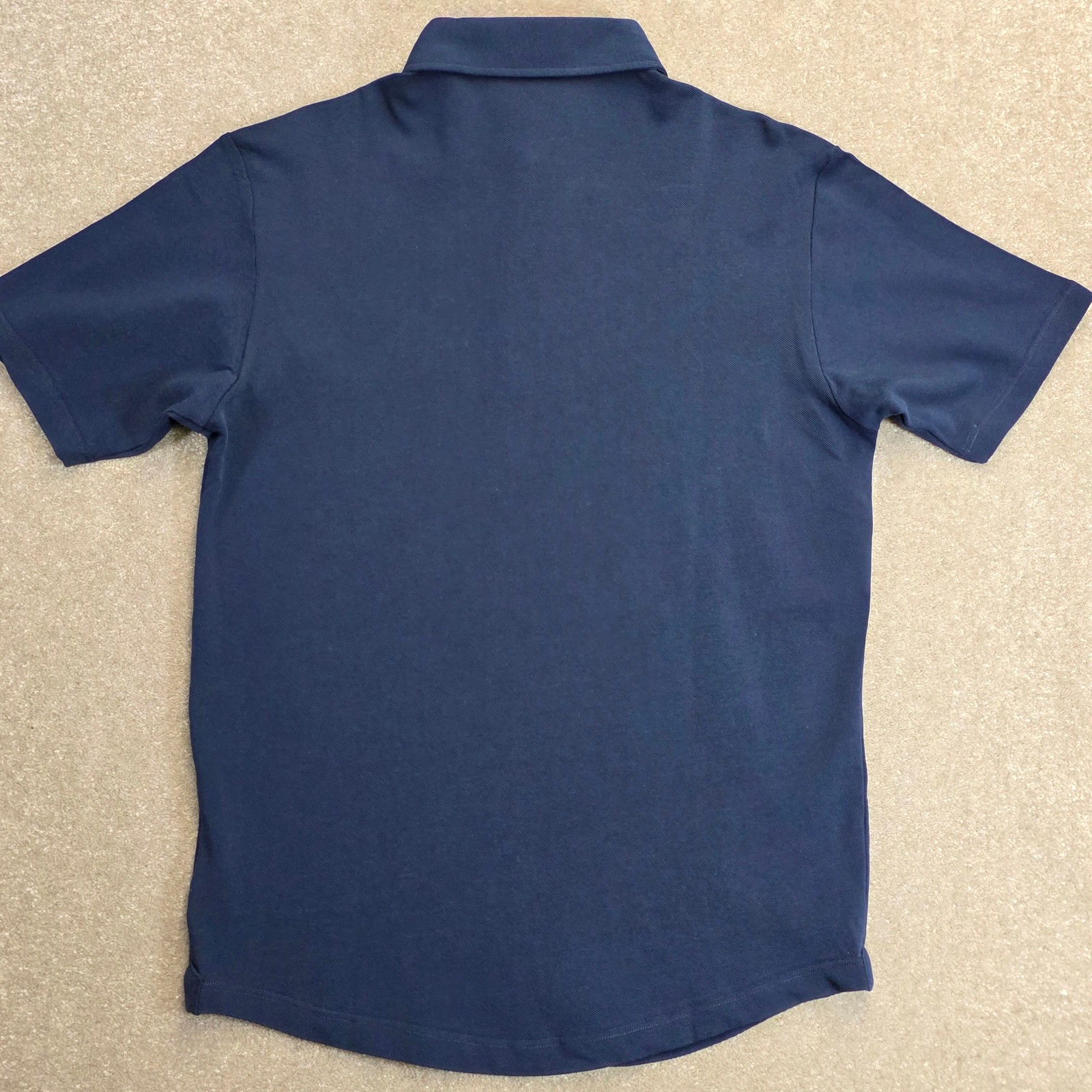 Collars and Co Mens Portofino Luxury Pique Cotton Short Sleeve Polo Size L Navy