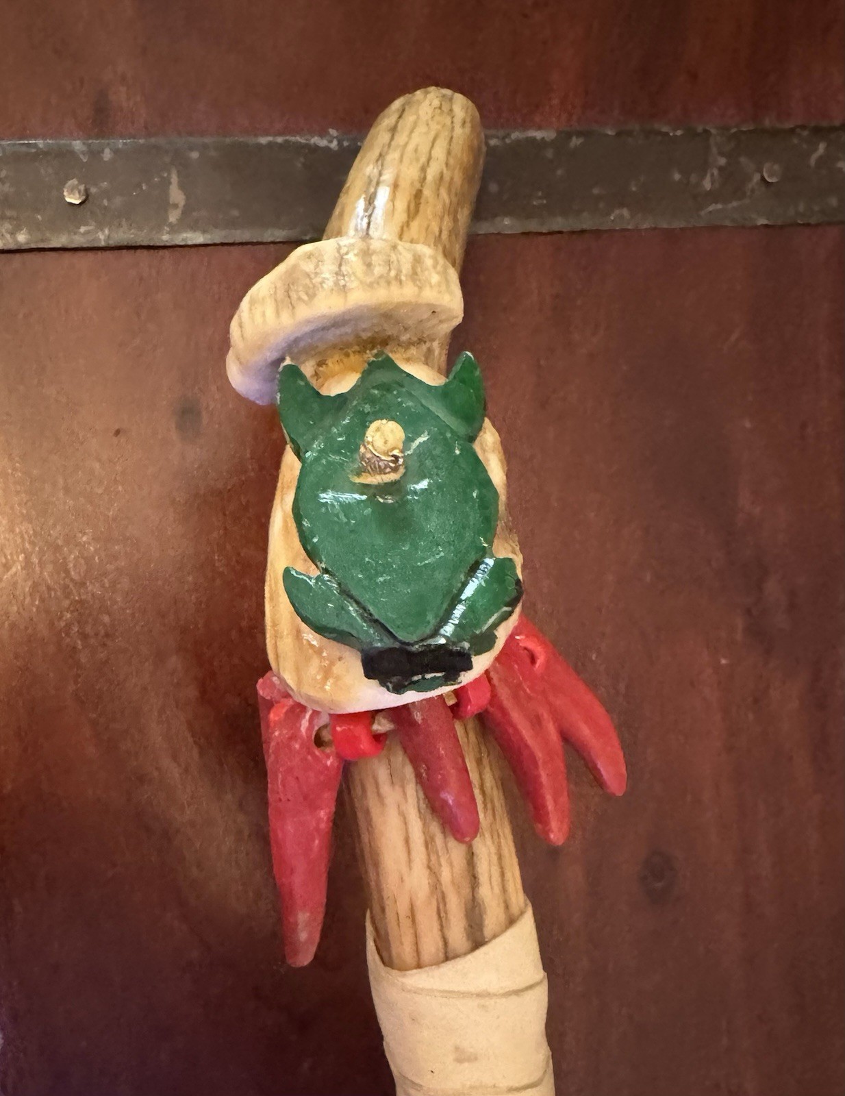 Vintage Handmade Unique Rare Indian Walking Cane Menominee Indian Tribe 41” Long