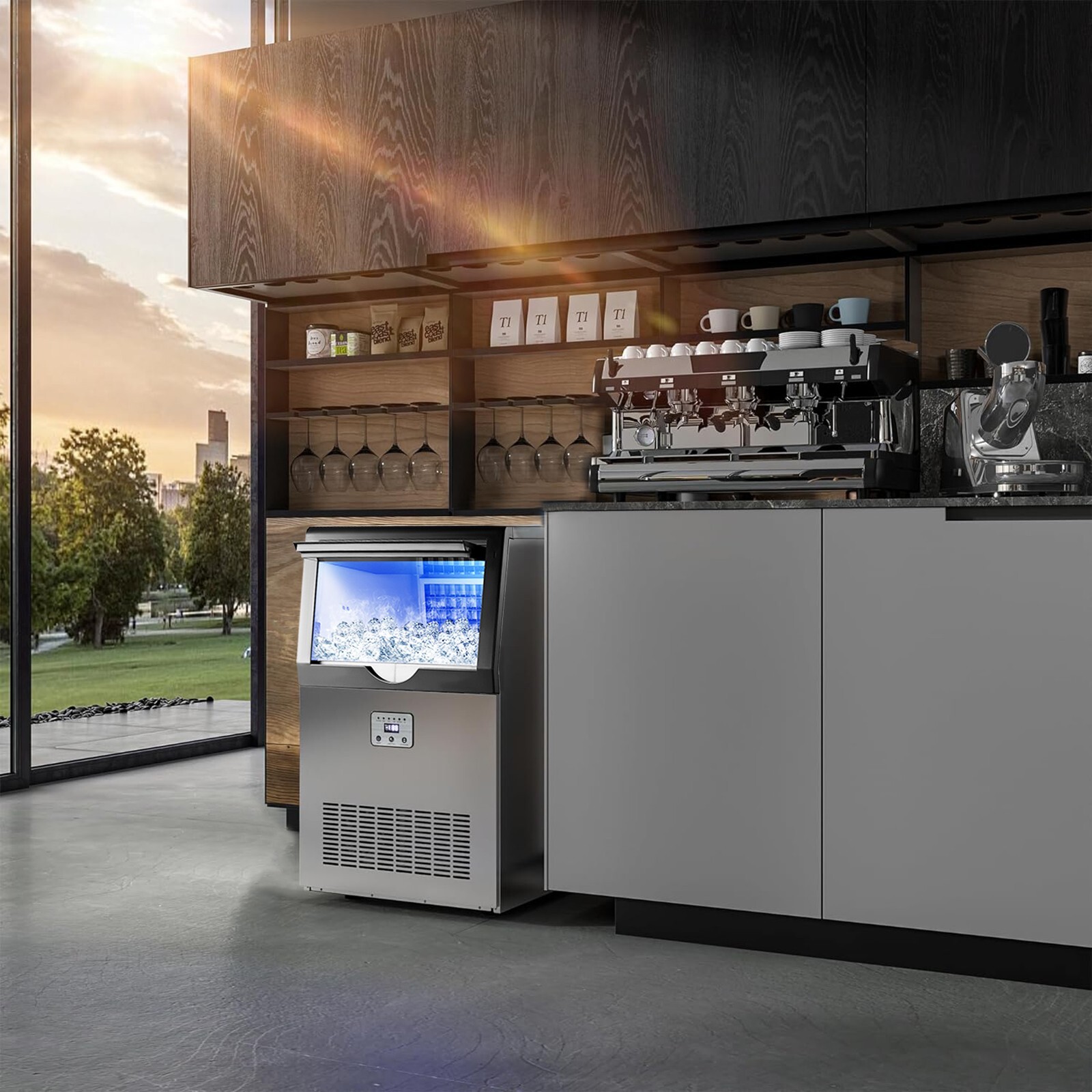 Commercial Ice Maker 100lbs Ice Built-in/Freestand Cube Machine Restaurant New