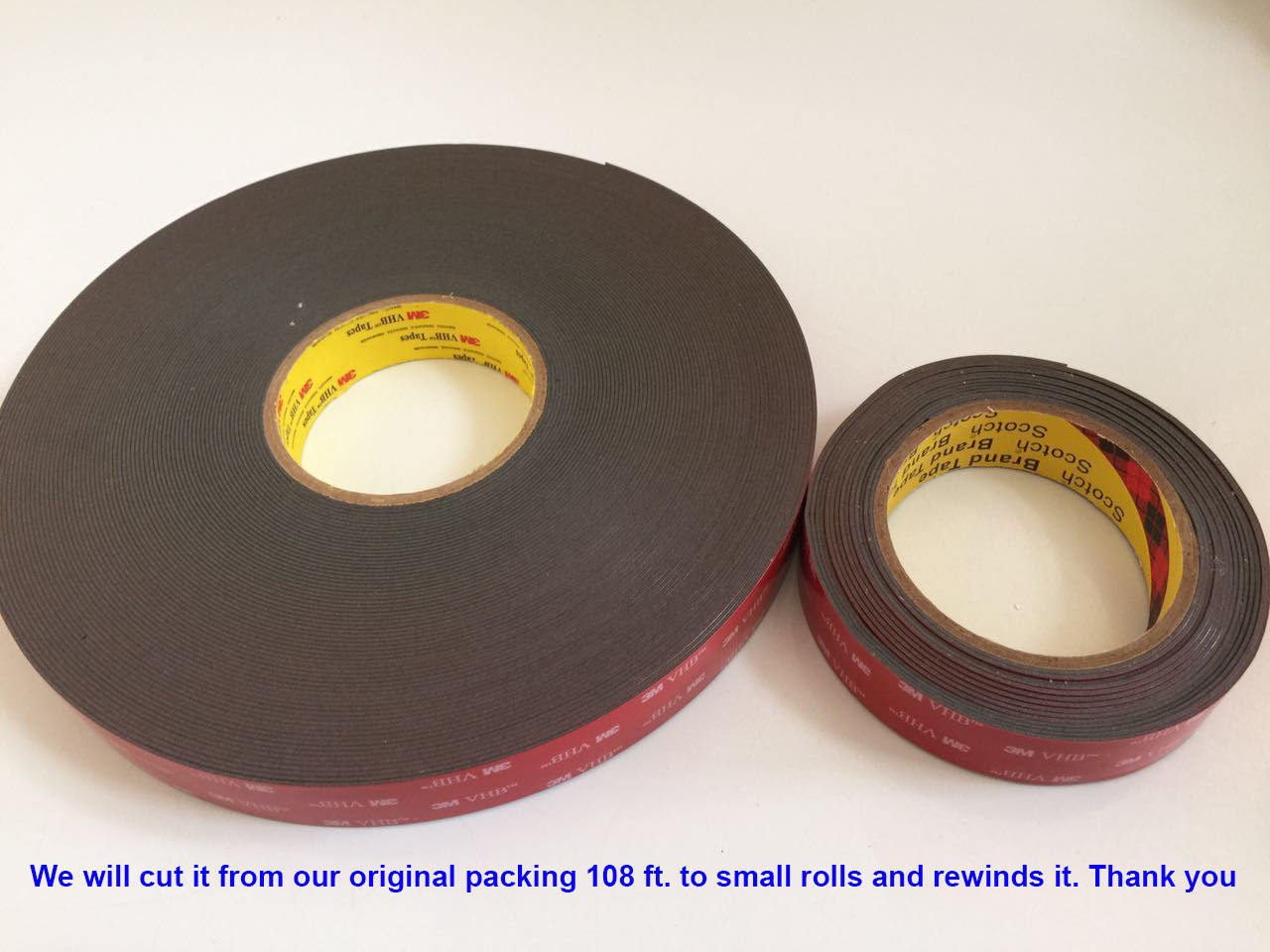 3M VHB #5952 1/4" x 15/21/36/108 ft Double-sided Acrylic Foam Tape Automotive.