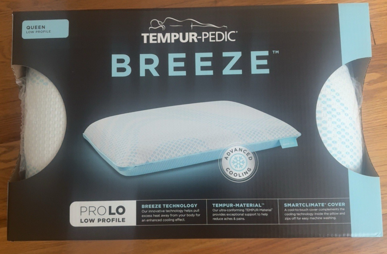 Tempur-Pedic Breeze Pro Lo Queen Pillow Advanced Cooling