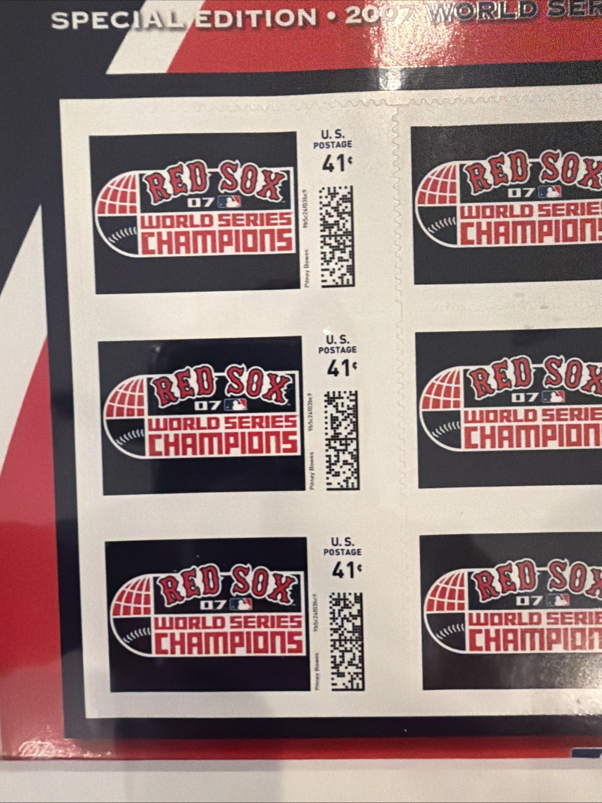 Red Sox Special Edition 2007 World Series Postage Collectible Stamps