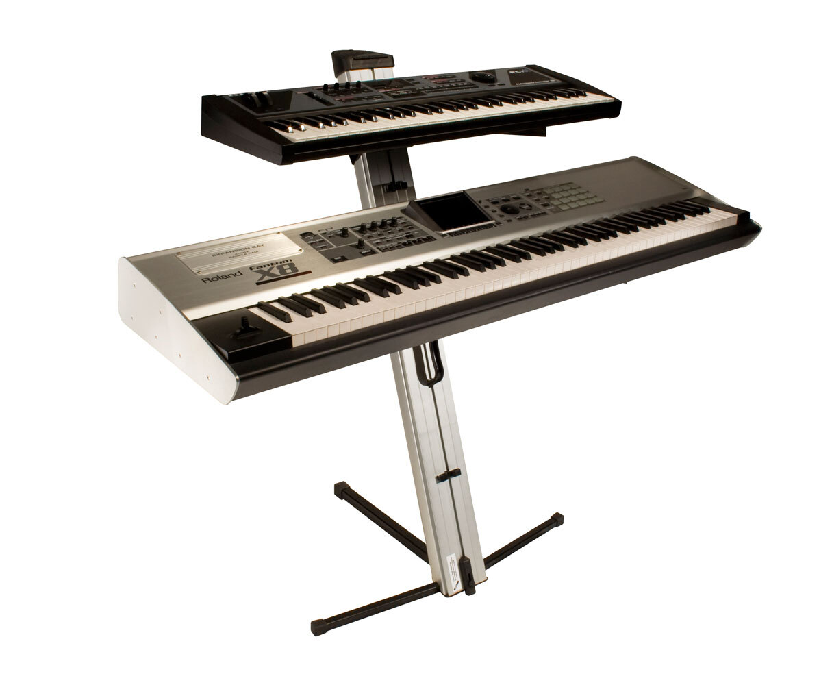 Ultimate Support APEX AX-48 Pro 2-Tier Column Keyboard Stand Silver PROAUDIOSTAR