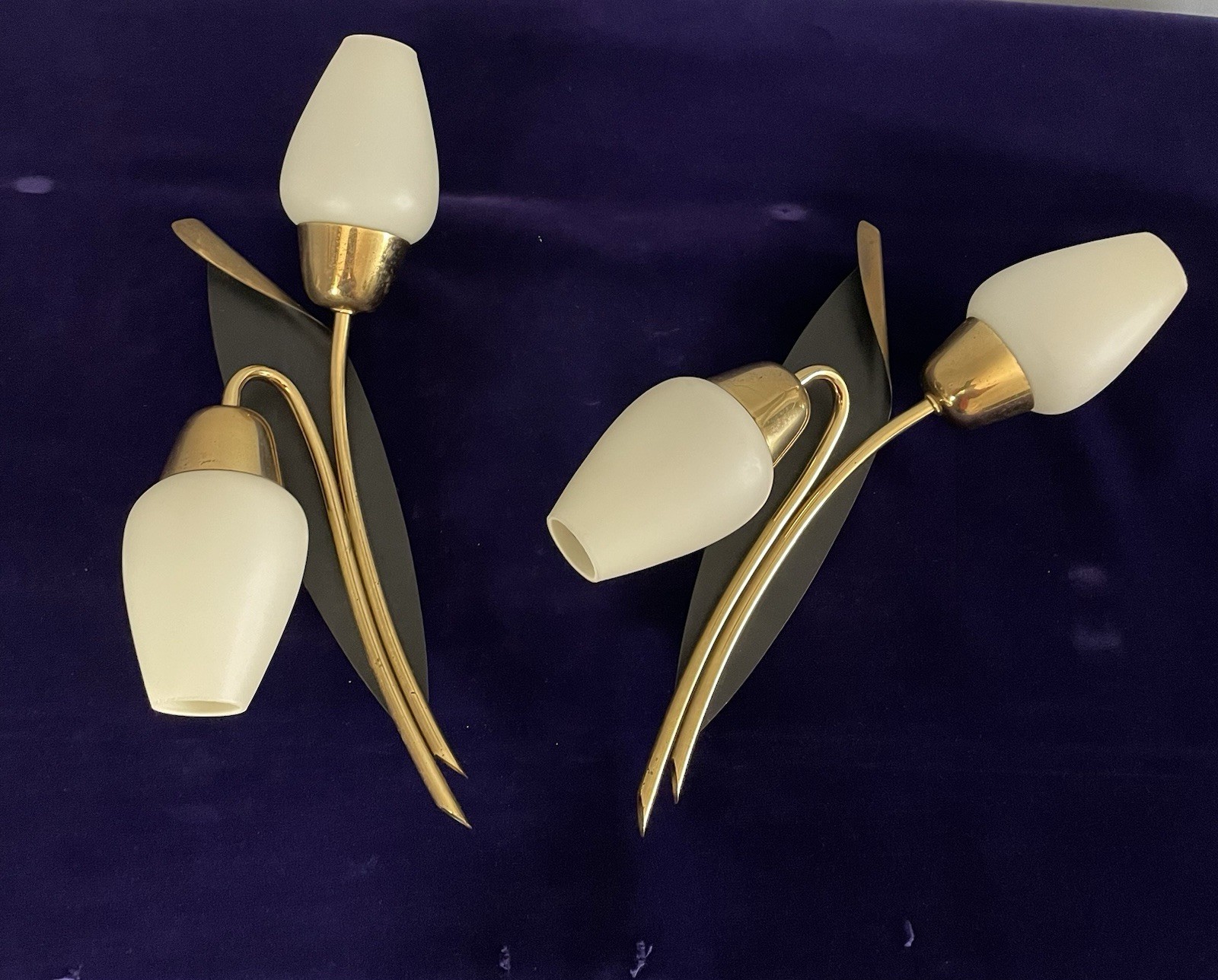 Vintage Mid-century Italian Double Sconces Wall Lights X2