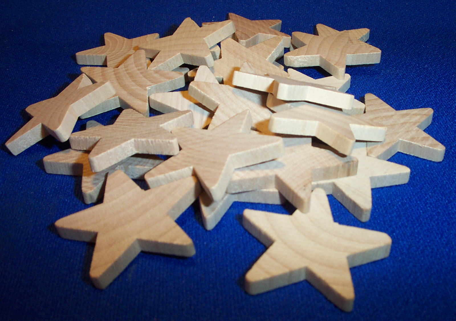 25 Natural Unfinished Wood Wooden Stars 1-1/2" Wood Stars Crafts NEW