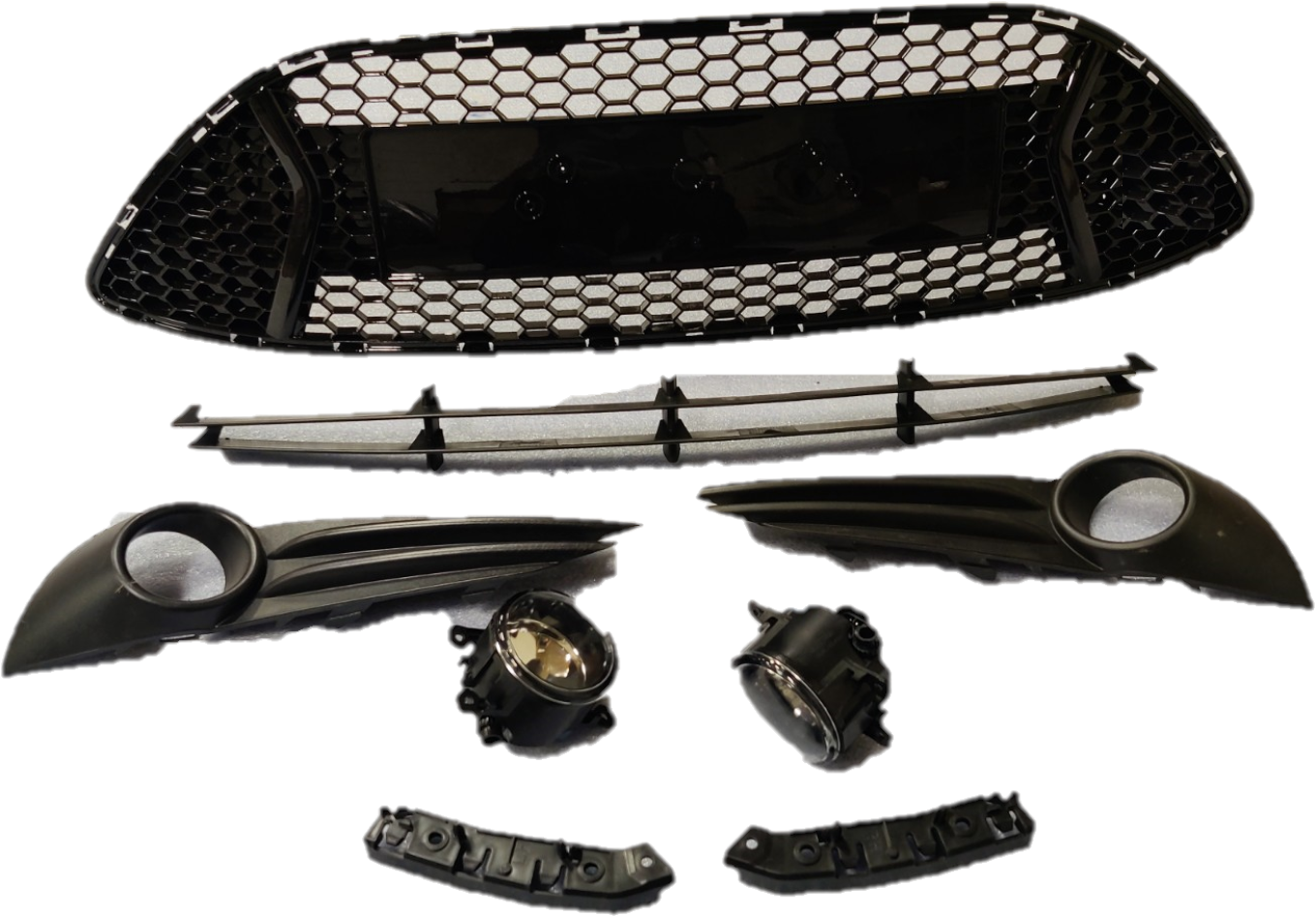 FITS 2013 2014 FORD FOCUS ST FRONT BUMPER COVER WITH GRILLS AND FOGS.