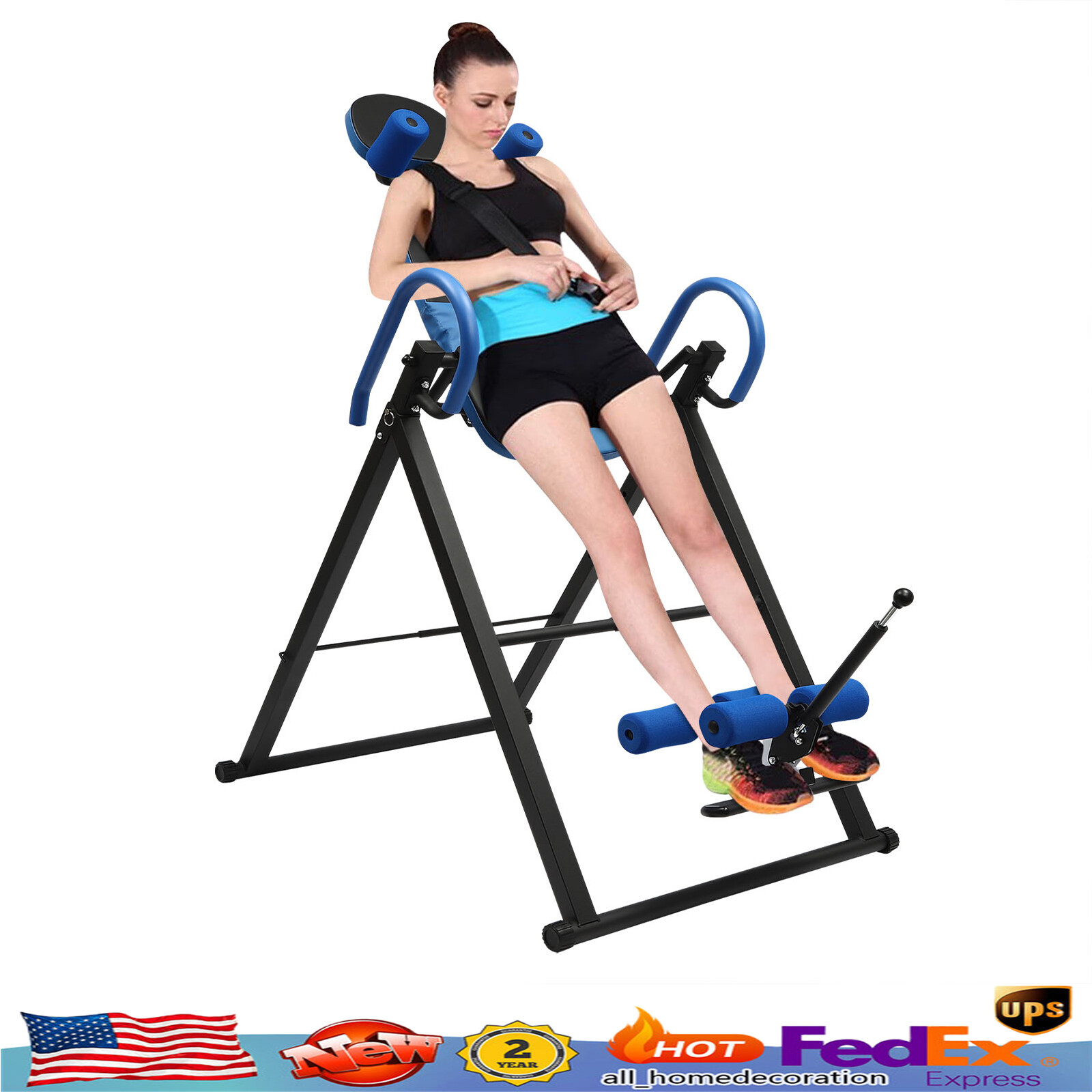 Therapy Pad Back Pain Relief Fitness Inversion Table Teeter Stretcher Machine US