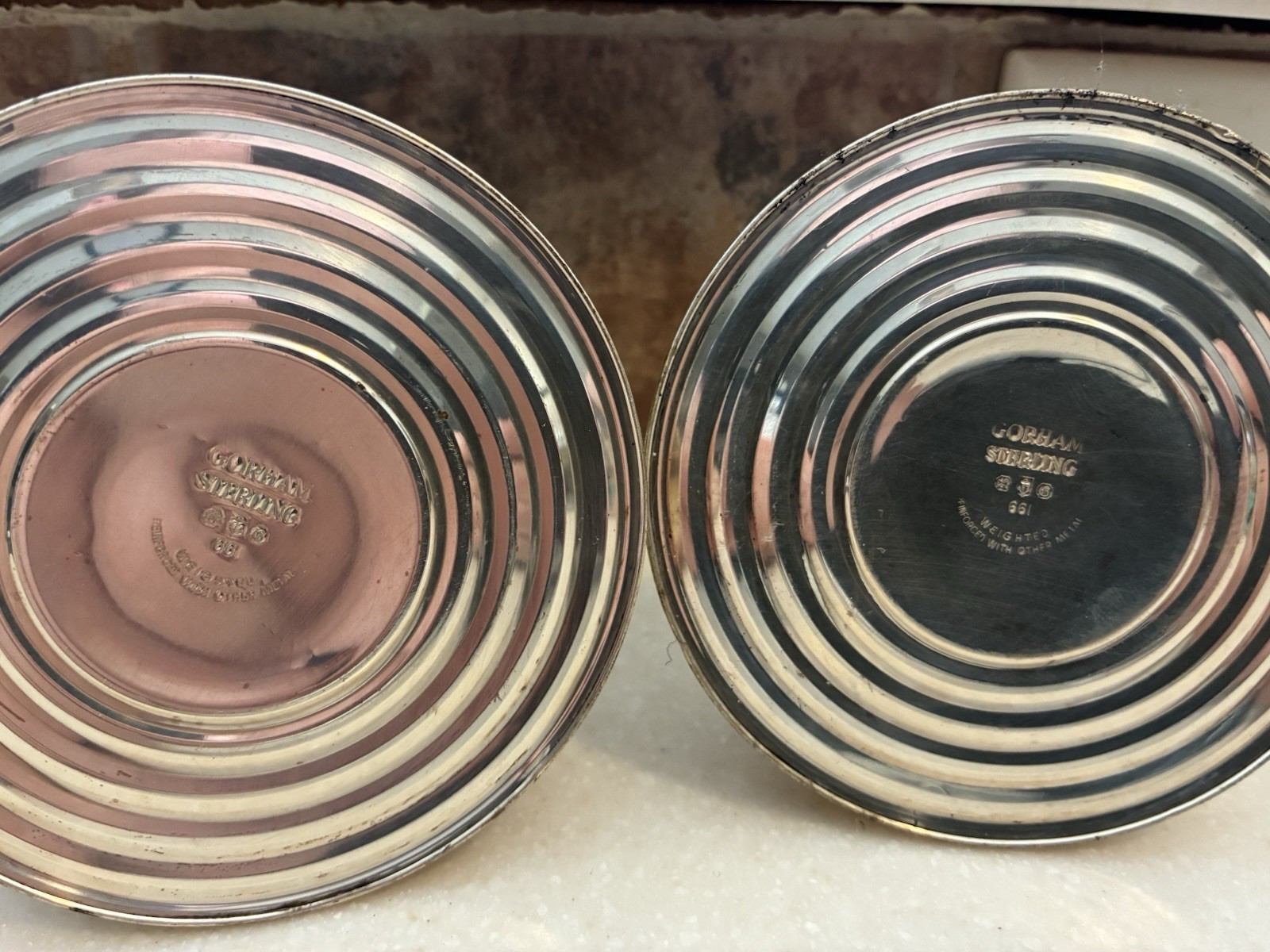 Pair Gorham Sterling Silver Weighted Candlestick Candle Holders #661