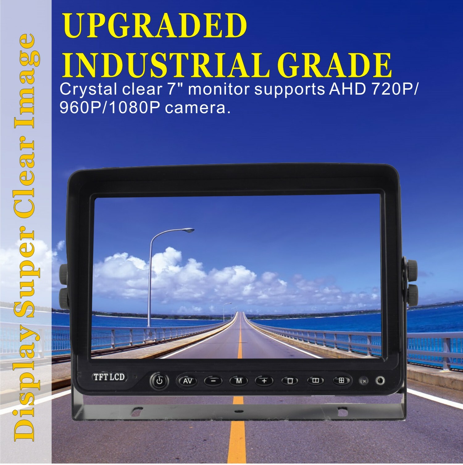 SUPER CLEAR AHD 1080P 7"REAR VIEW REVERSING BACKUP CAMERA SYSTEM CCTV SKID STEER