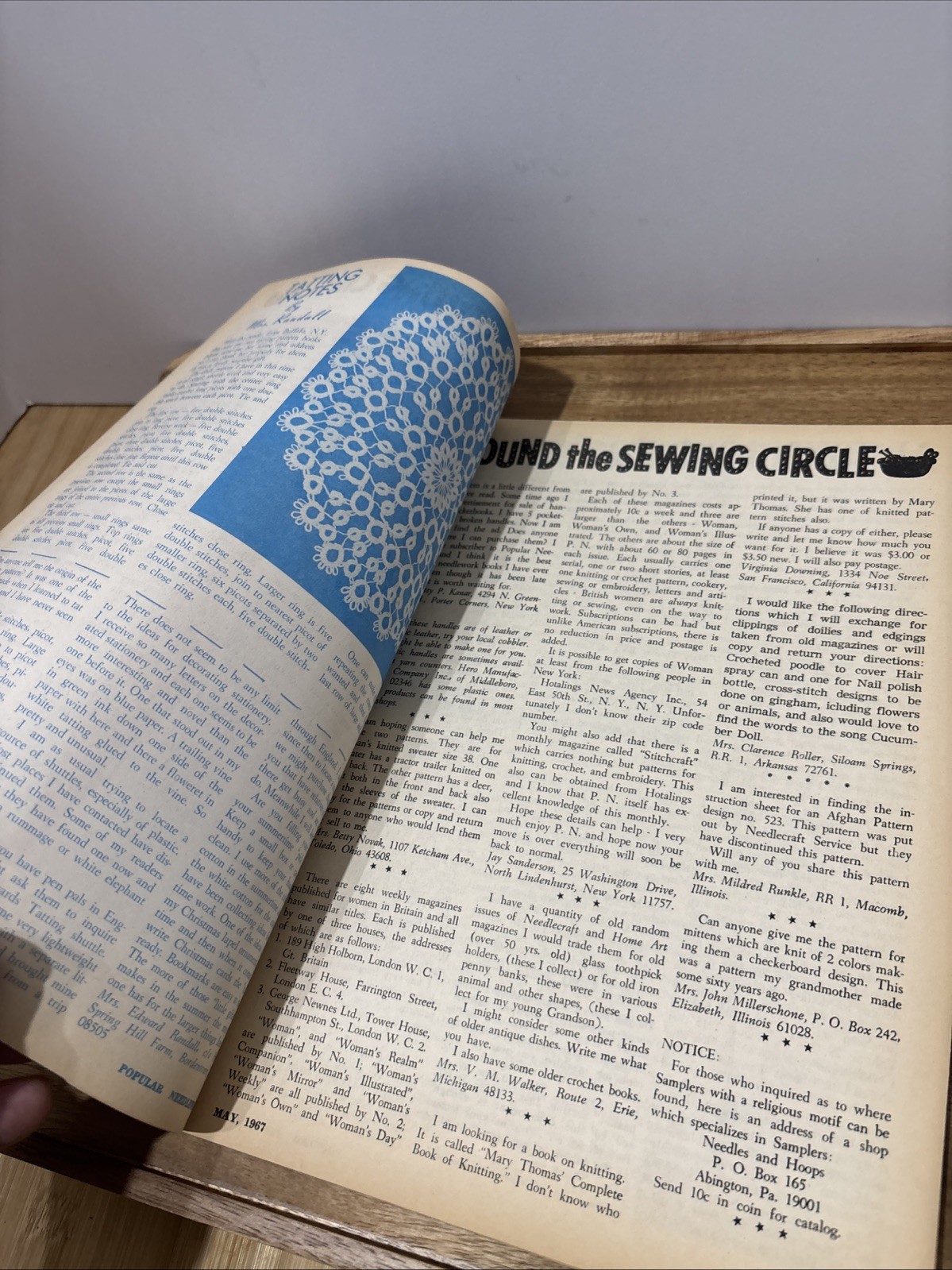 Vtg Popular Needlework May 1967 Paper Sewing Patterns Crafts Booklet Quilting