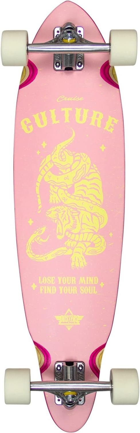Dusters Culture Pink/Yellow 8.5" x 33.0" Longboard Cruiser Skateboard Complete