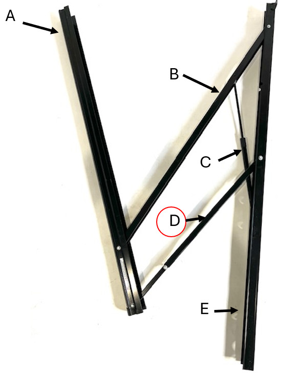 Lippert Solera 63" Awning Arm 33" Pitch Arm (Part D See 2nd Photo) RV-Camper