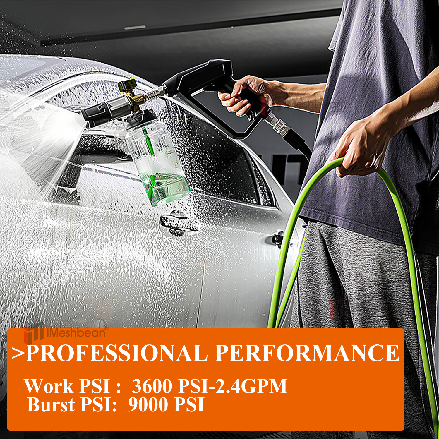 Kink Resistant Pressure Washer Hose 1/4"x25/50' 3600 PSI M22-14&15mm, or 3/8" QC