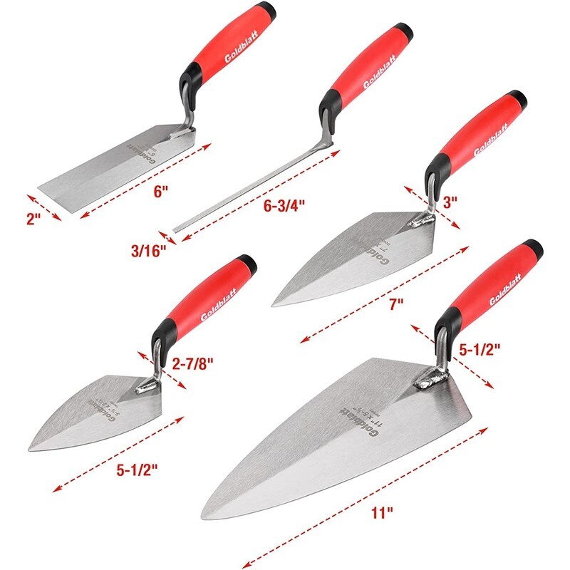 Goldblatt 12PCS Masonry Hand Tool Set Tuck Pointing Trowel Skate String Line Kit