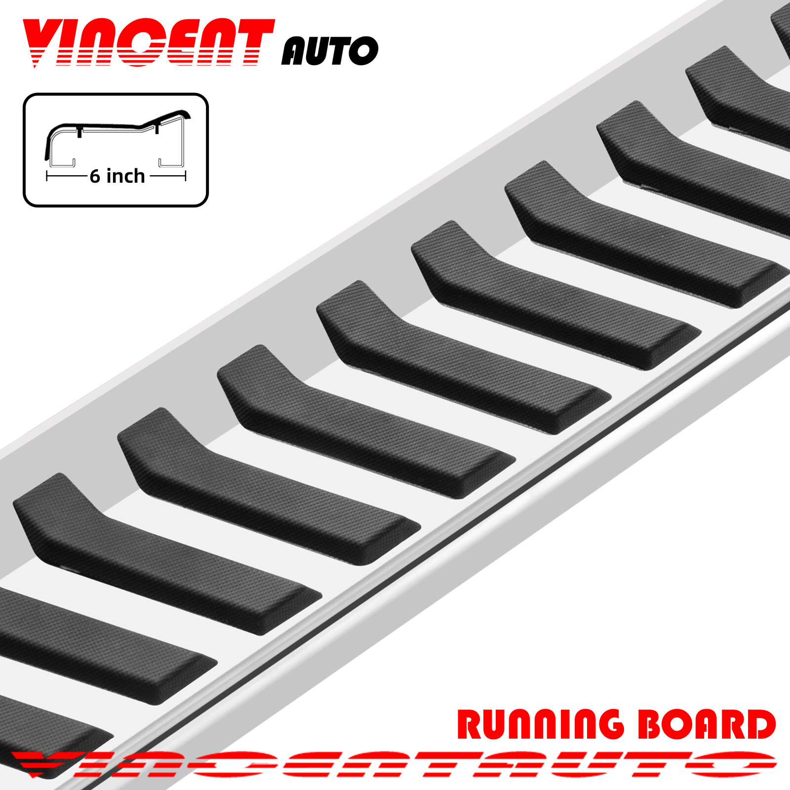 FIT 2017-2024 FORD F250 SUPERDUTY CREW CAB 6" RUNNING BOARD SIDE STEP NERF BAR V