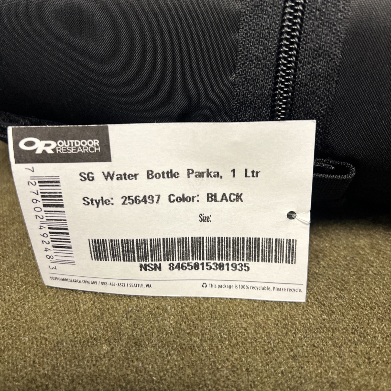 Outdoor Research 1L Nalgene Water Bottle, Insulated Cover, Stainless Cup D-21