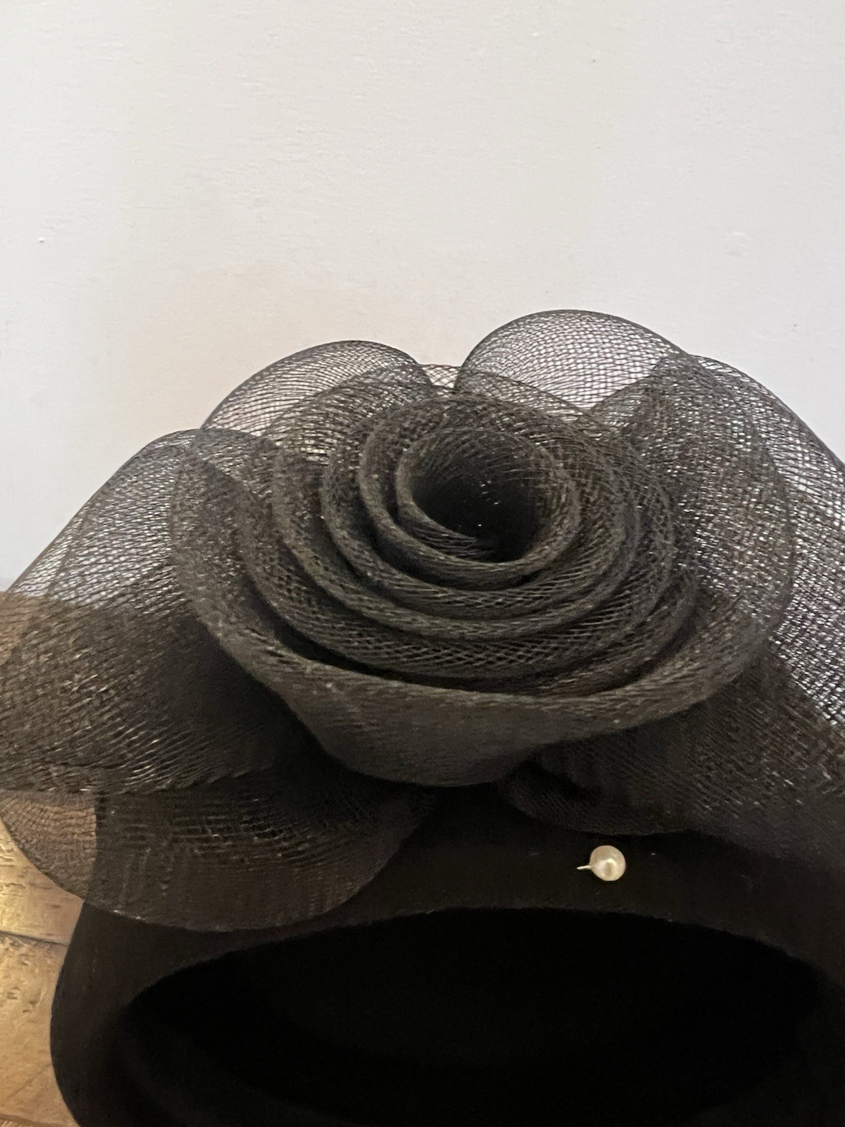 Vintage Black Wool Fascinator Hat – Retro Cocktail / Derby / 90s Y2K Style