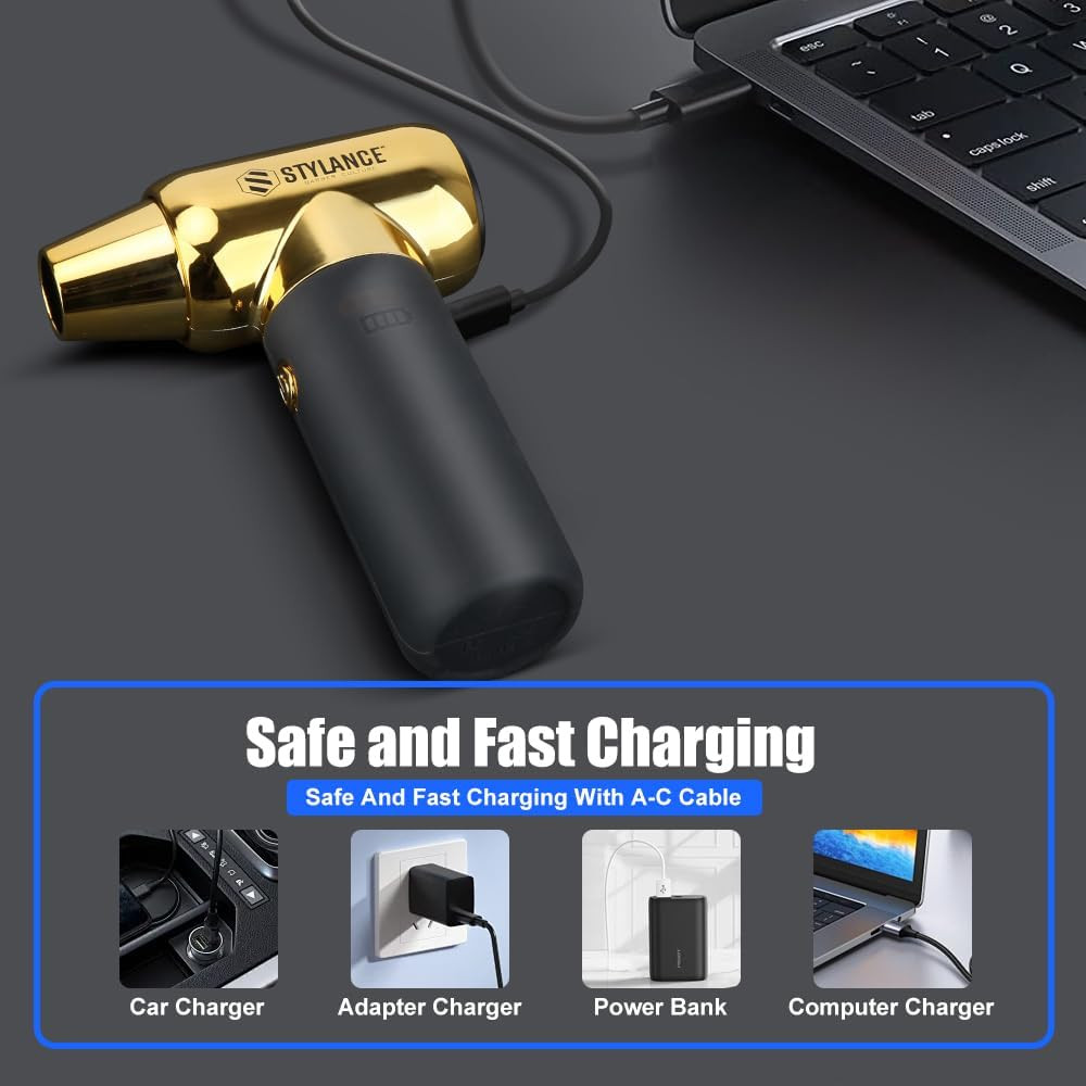 Compressed Air Duster - Barber Blower, Electric Duster, 3 Gear Mini Portable Jet