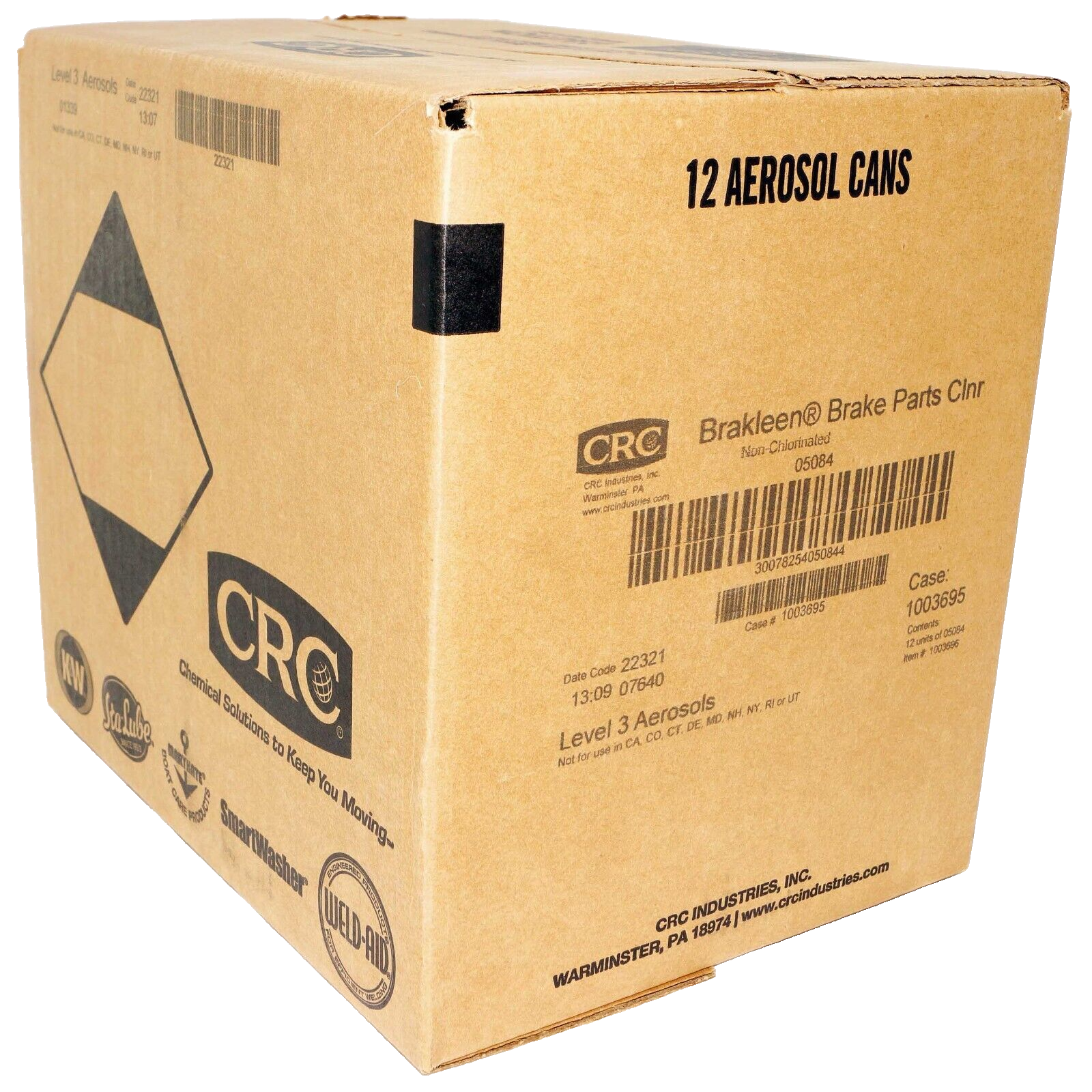 Case of 12 CRC Brakleen Brake Parts Cleaner Non Chlorinated 14oz Low VOC 05084