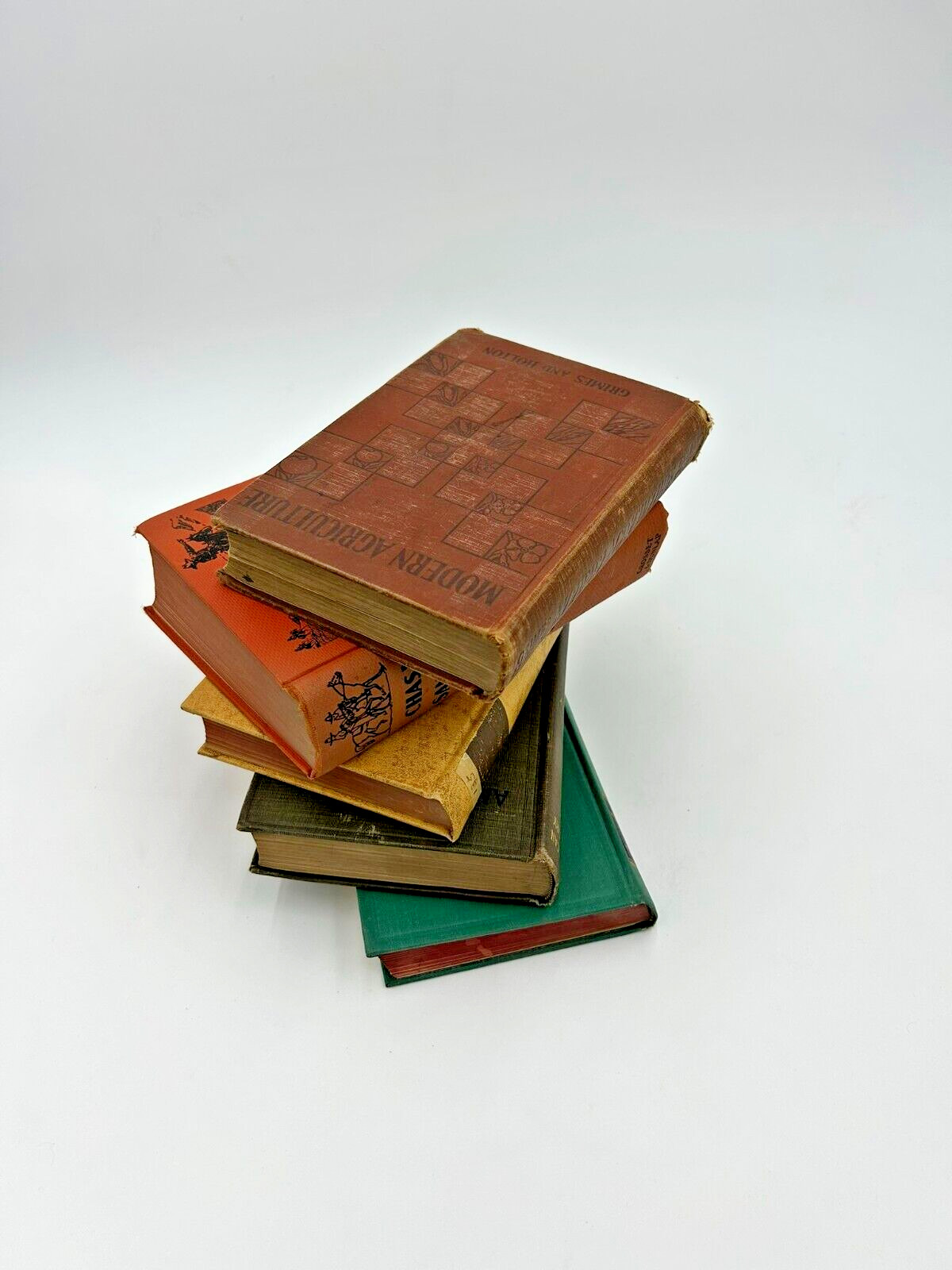 Vintage Book Lot of 5 Old Antiquarian Rare Decoration Hardcover Books