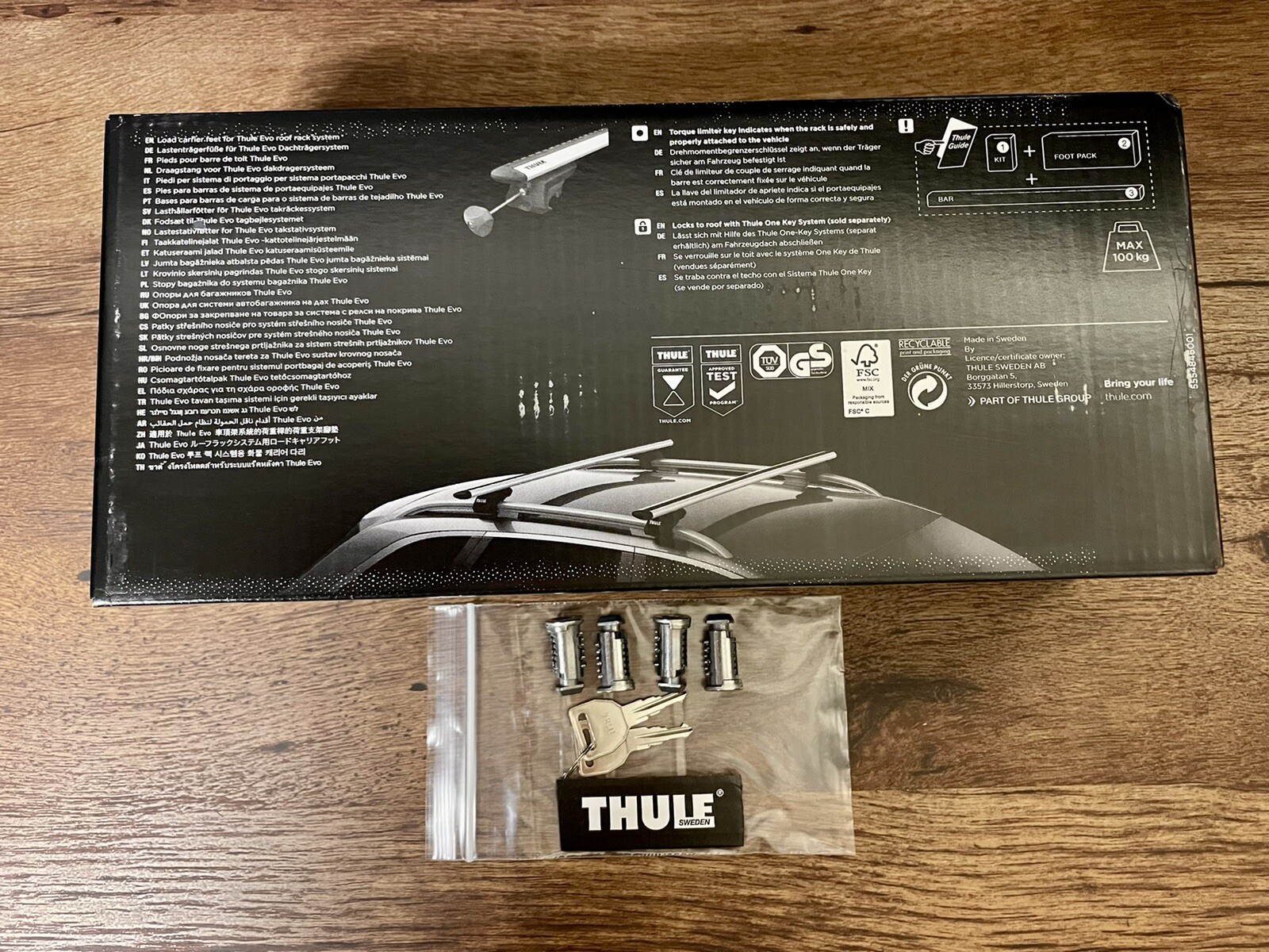 Thule Evo Raised Rail Foot Pack 710405 + Thule Metal Locks (Free $74.95 Value)