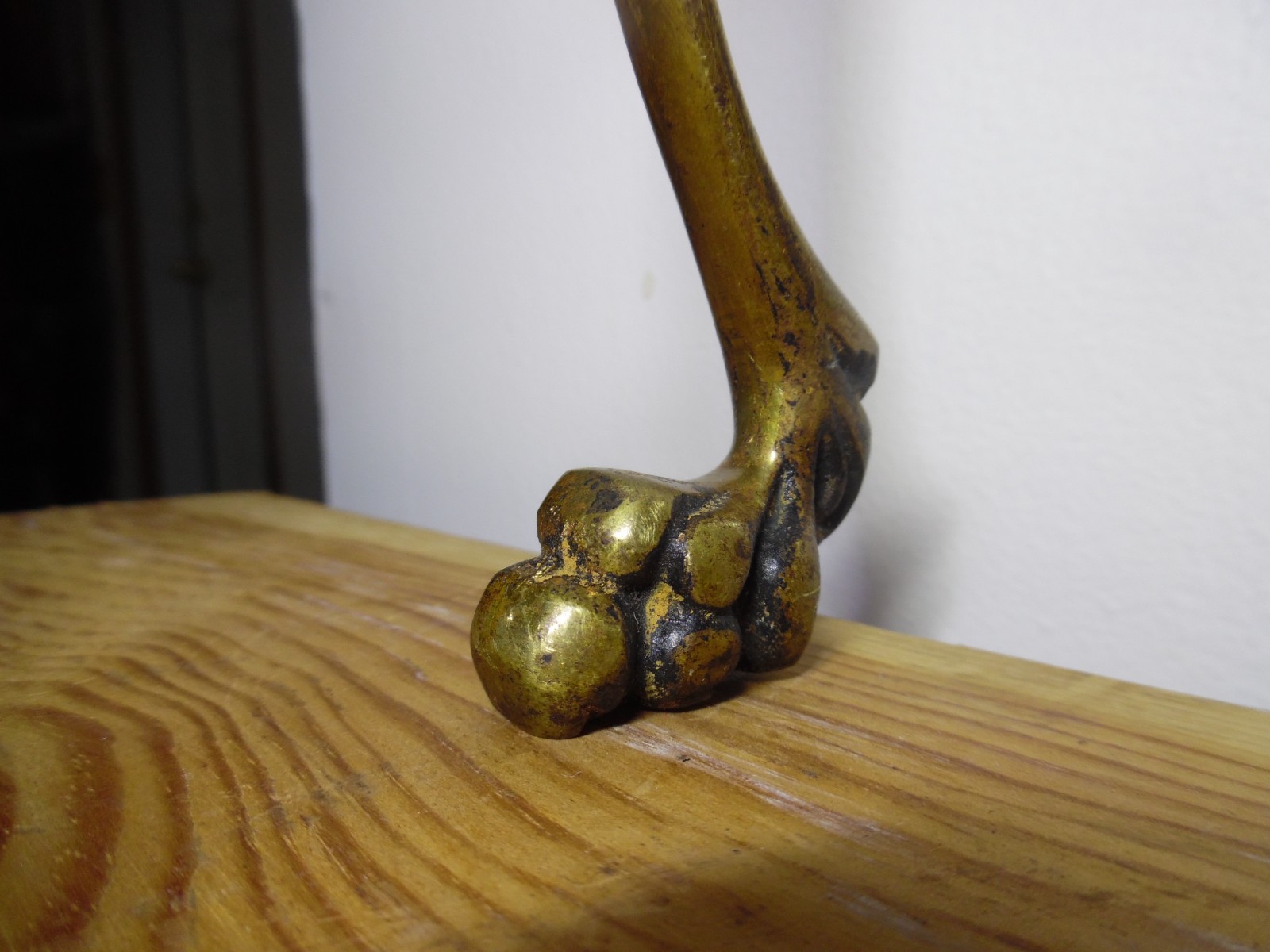 Orig Antique Brass 8" Claw Paw Feet Legs Furniture Stool REPURPOSE 4 Coat Hooks