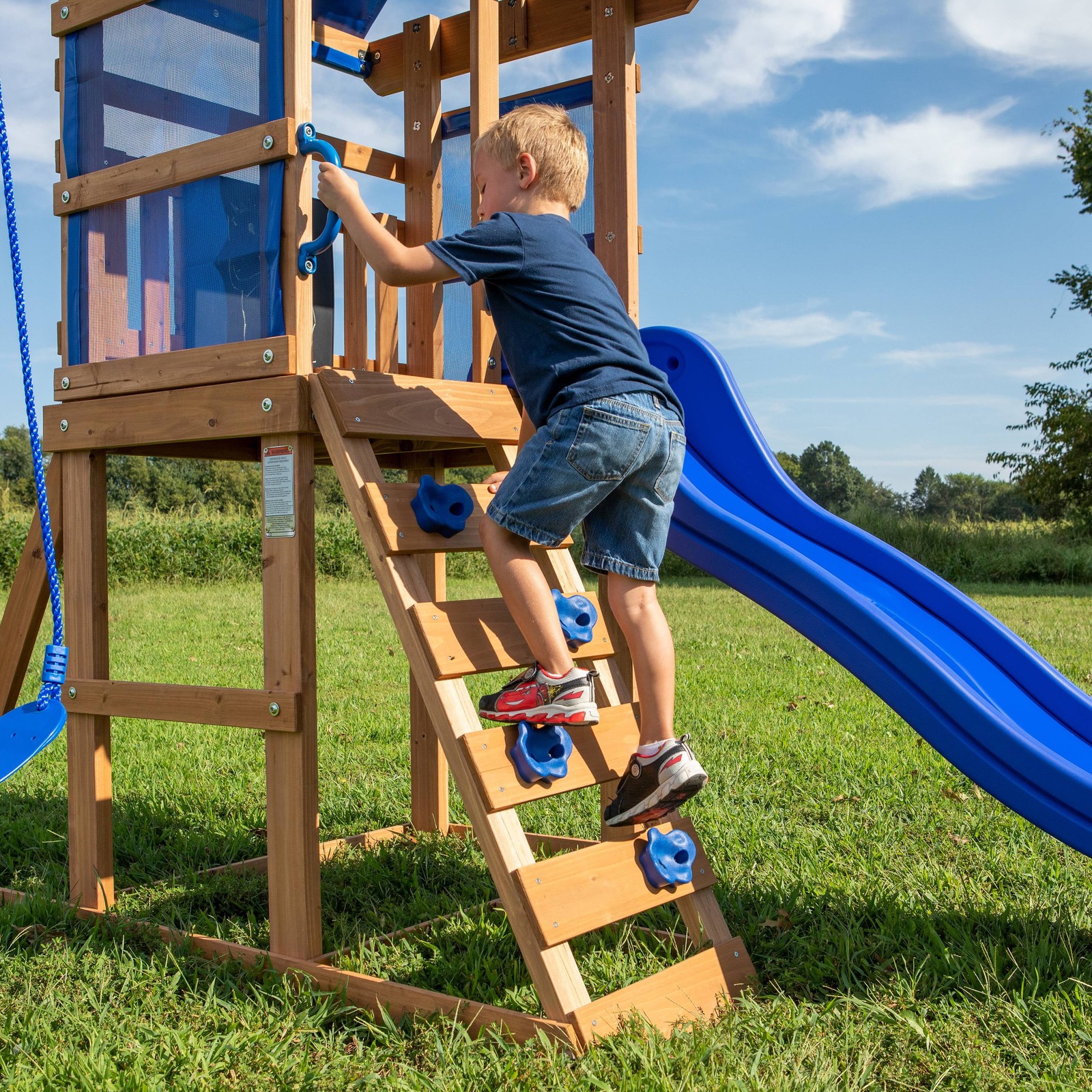 Aurora Wooden Cedar Swing Set
