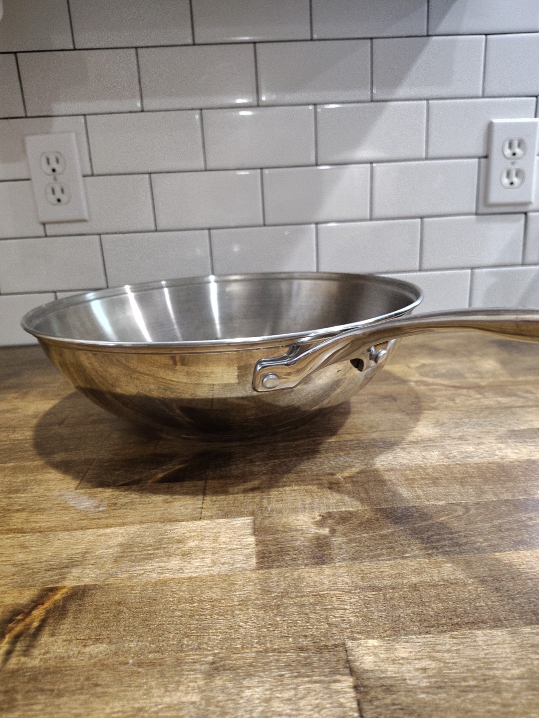 Huge Princess House Stainless Steel 13 Inch Wok Skillet Pan No Lid