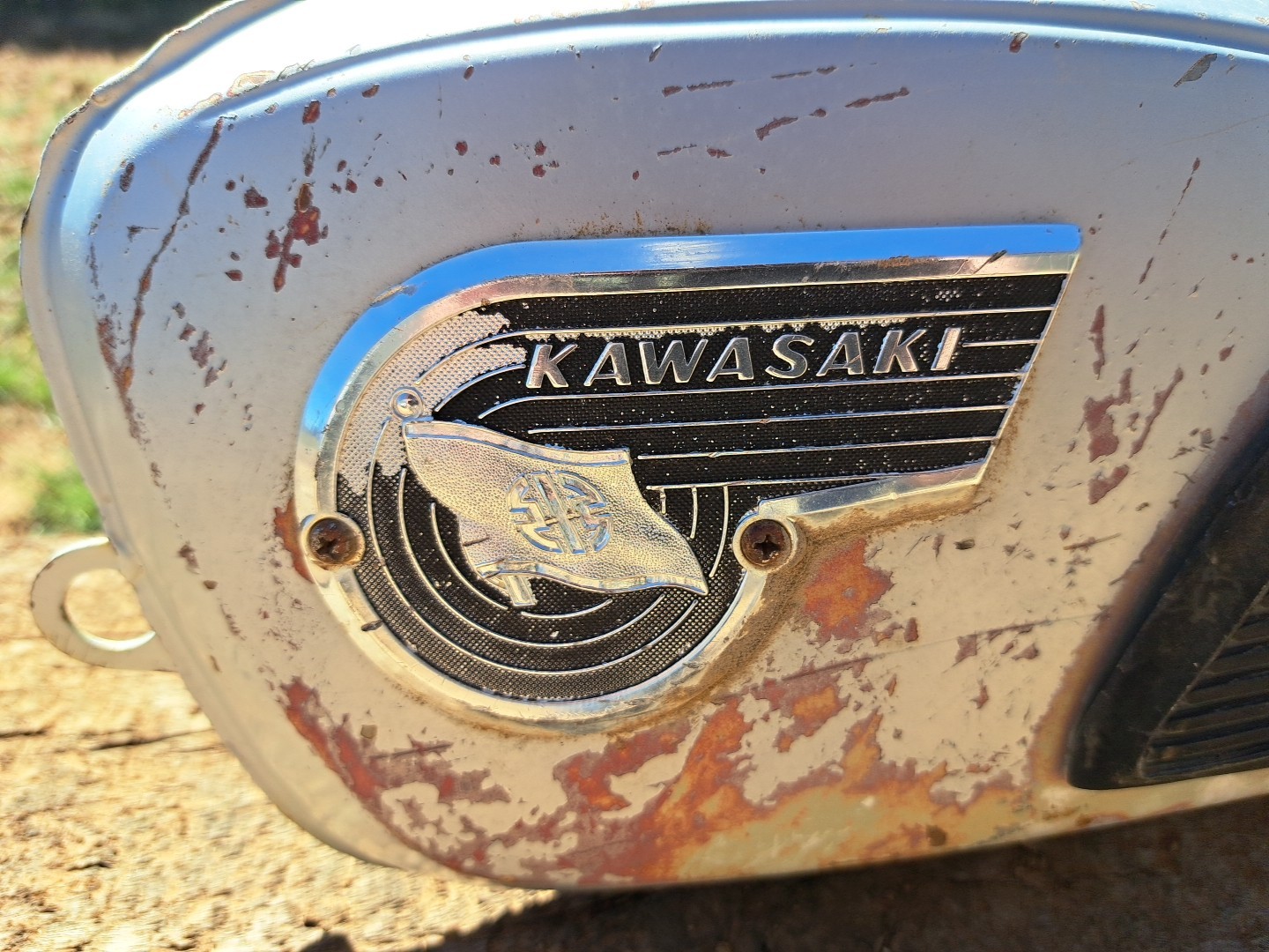 Vintage 1960's Kawasaki Motorcycle Fuel Tank Original Condition See Photos