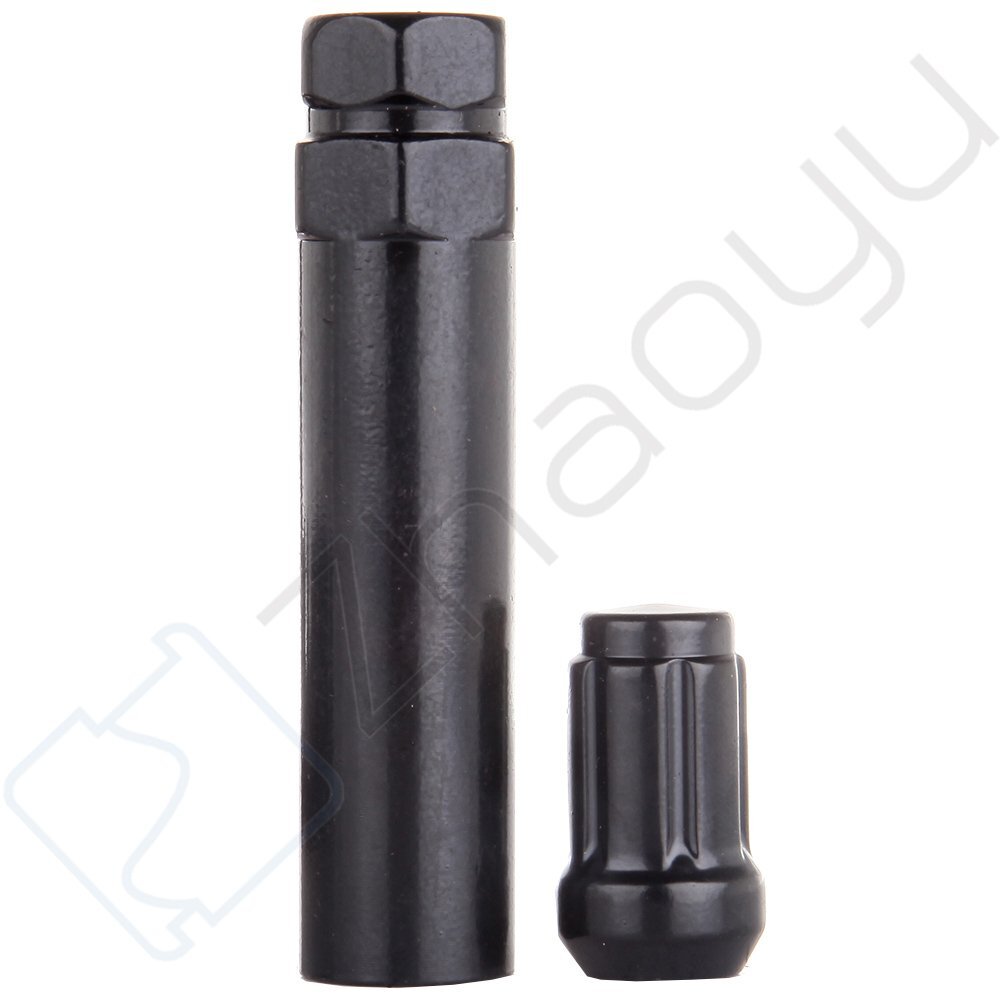 23 Set Of 1/2''-20 + 2 Key Black 6 Spline Tuner Wheel Lug Nuts For Ford Jeep