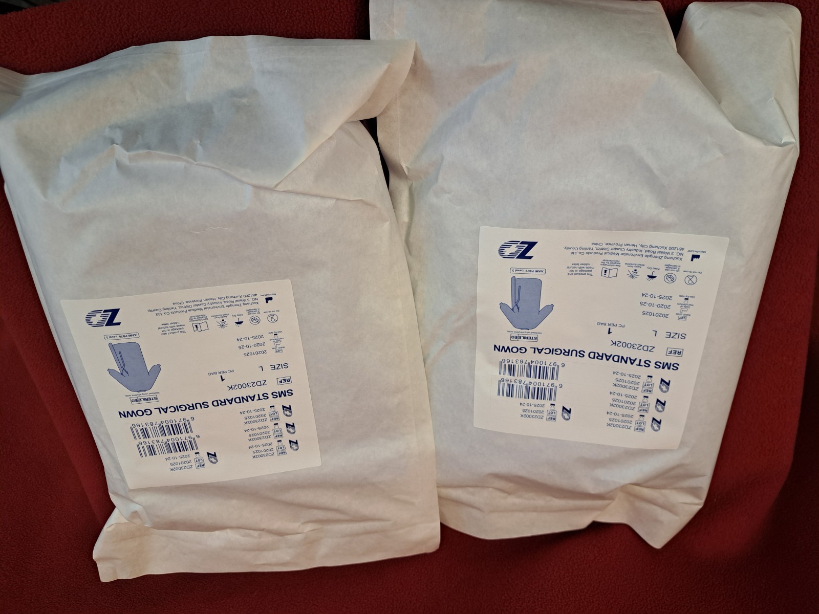 SMS Surgical Gown Level 3 – Sterile, Disposable, Pack of 2 - SIZE Large