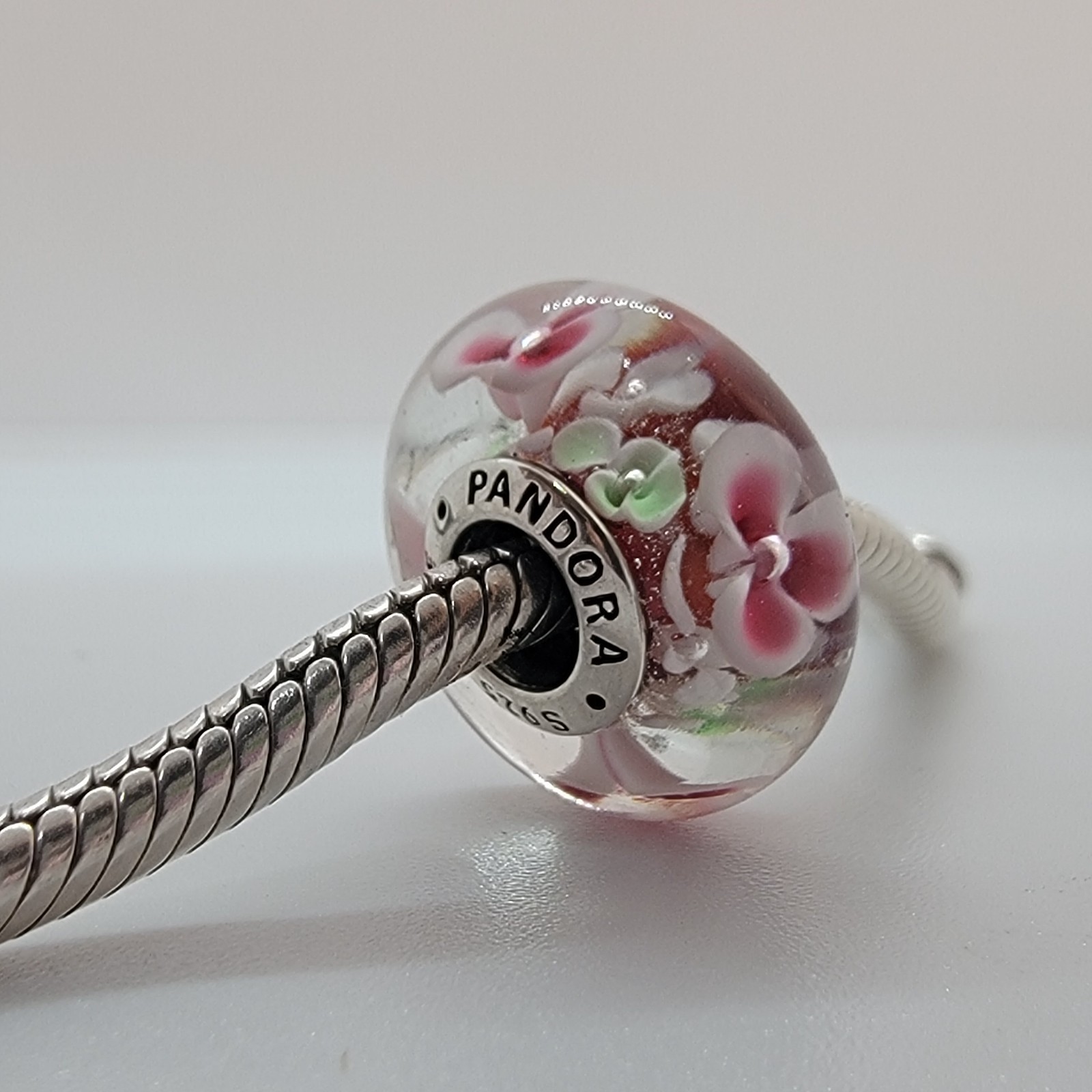 Pandora Garden Flowers Murano Glass Charm