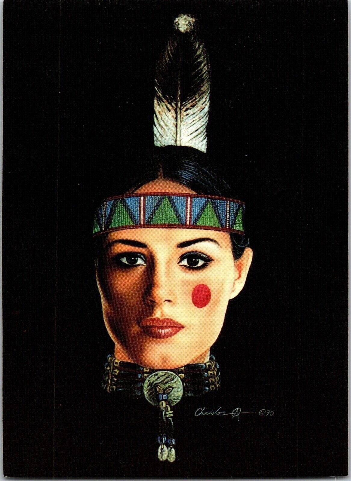 1992 Christos Achilleos A Beautiful Native American 63 FPG Fantasy Artwork
