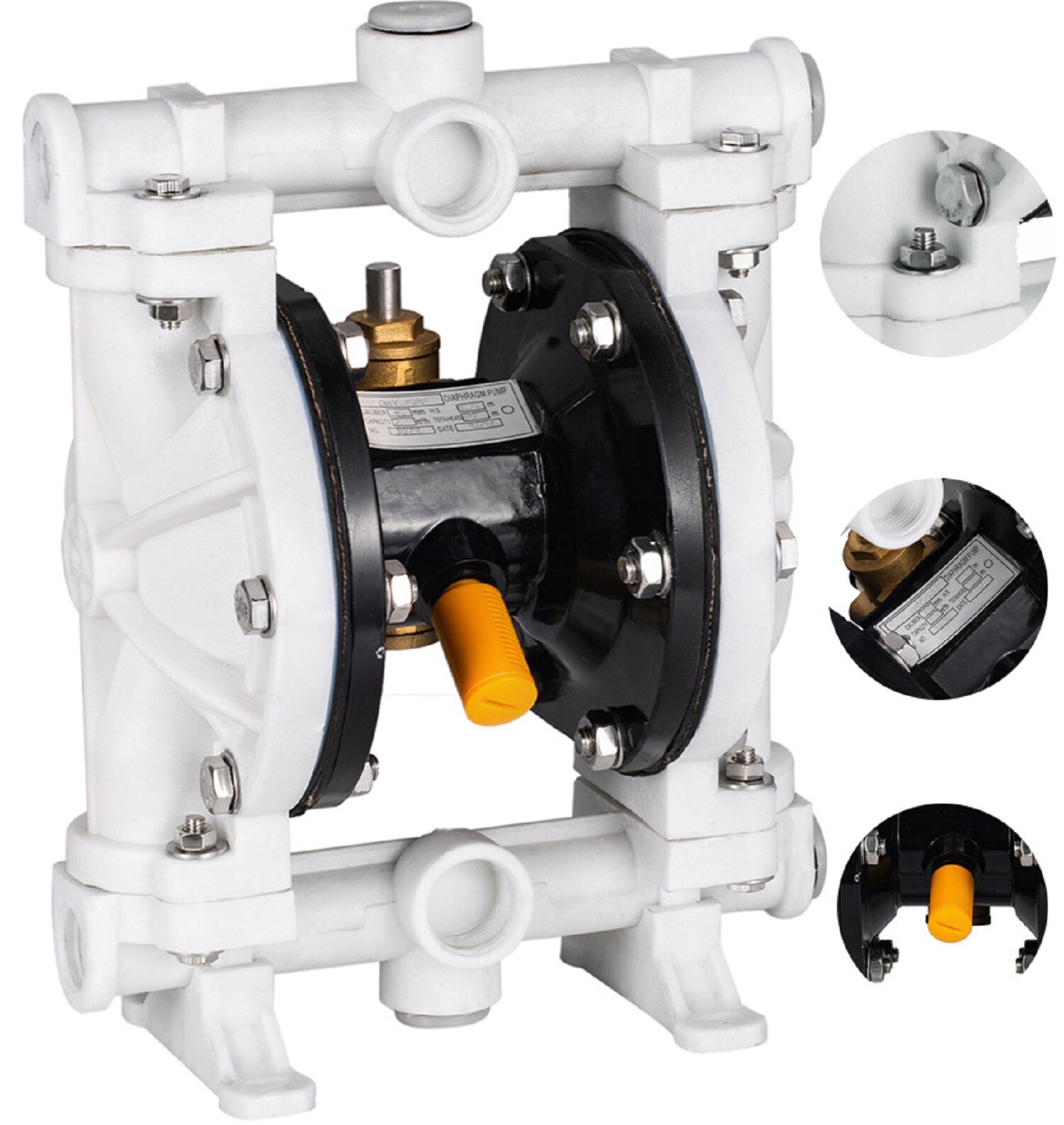 1/2 in Air Operated Double Diaphragm Pump for Chemical Industrial Water US Stock