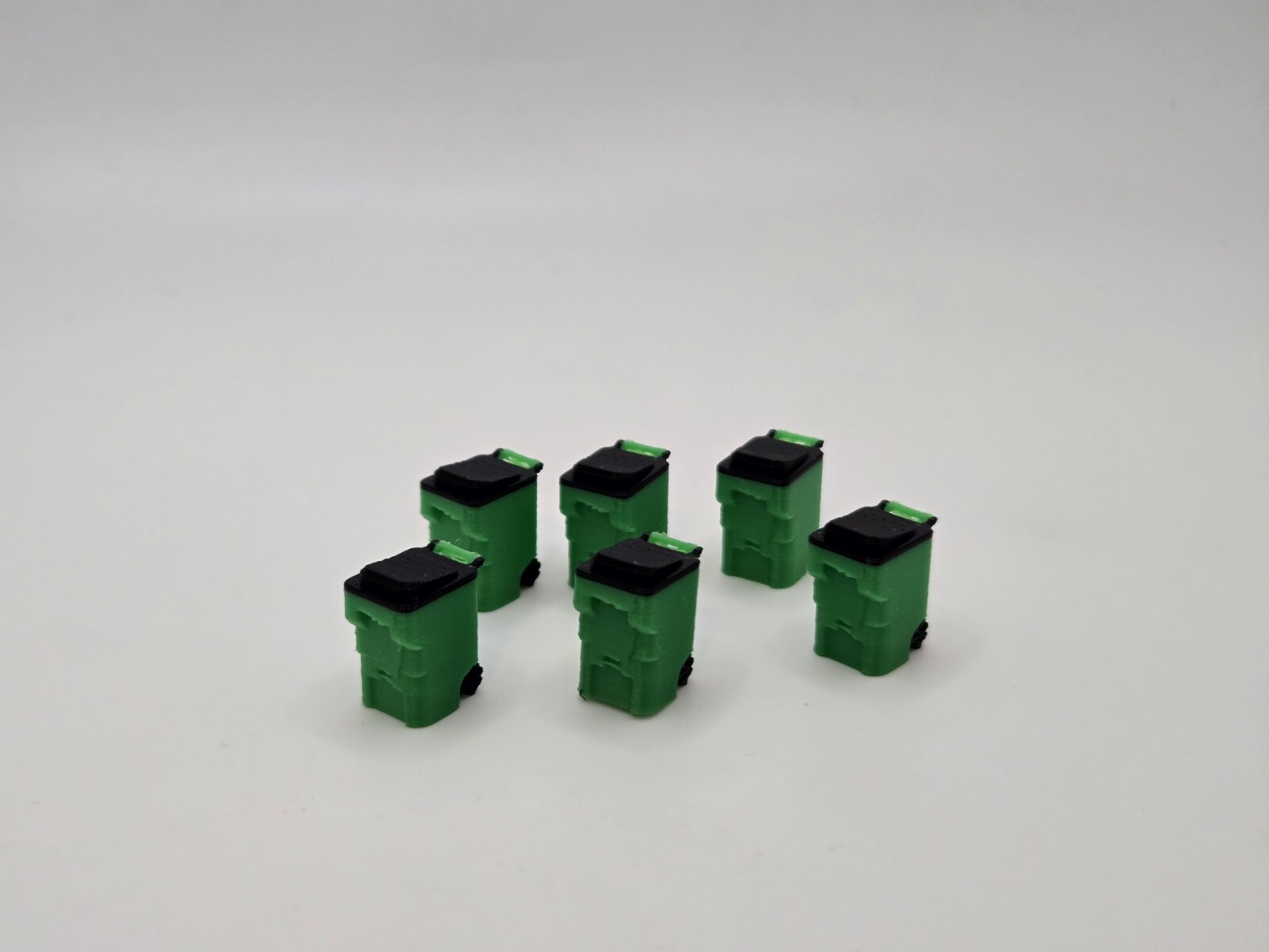 1/87 Scale Trash Bins *6 Pack* in Green