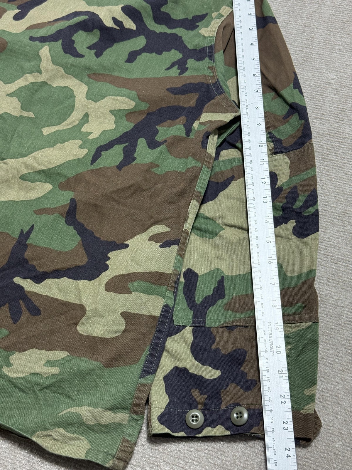 US Army BDU Jacket Mens Medium Regular Woodland Camo Combat Coat Field Patch