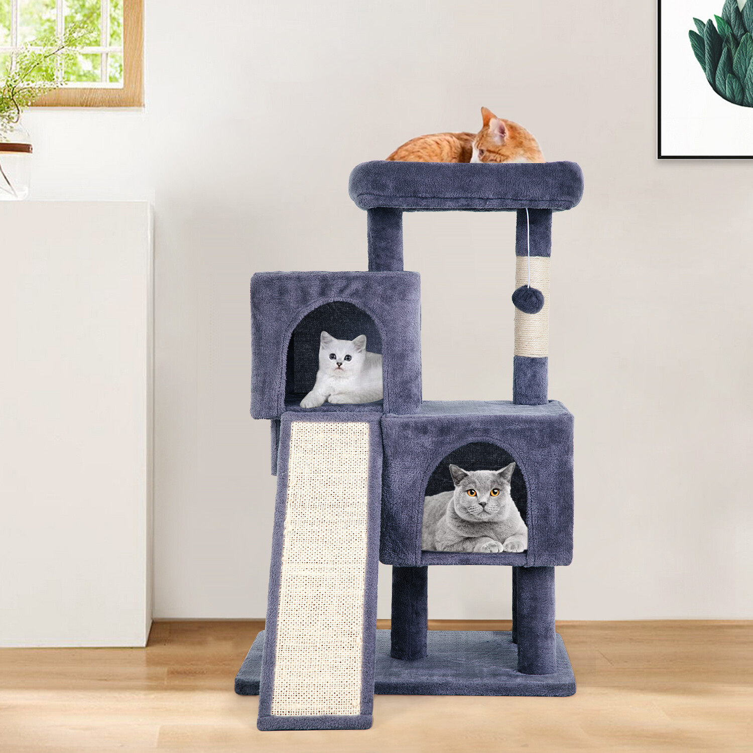 BestPet 36 inches Cat Tree for Indoor Cats Cat Tower with Scratching Posts Multi