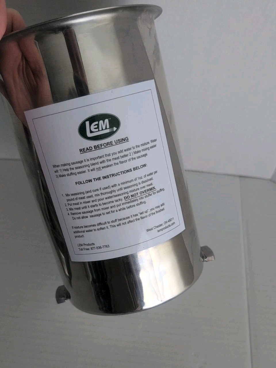 LEM 1606 5 LB Stainless Steel Sausage Stuffer Used With Box