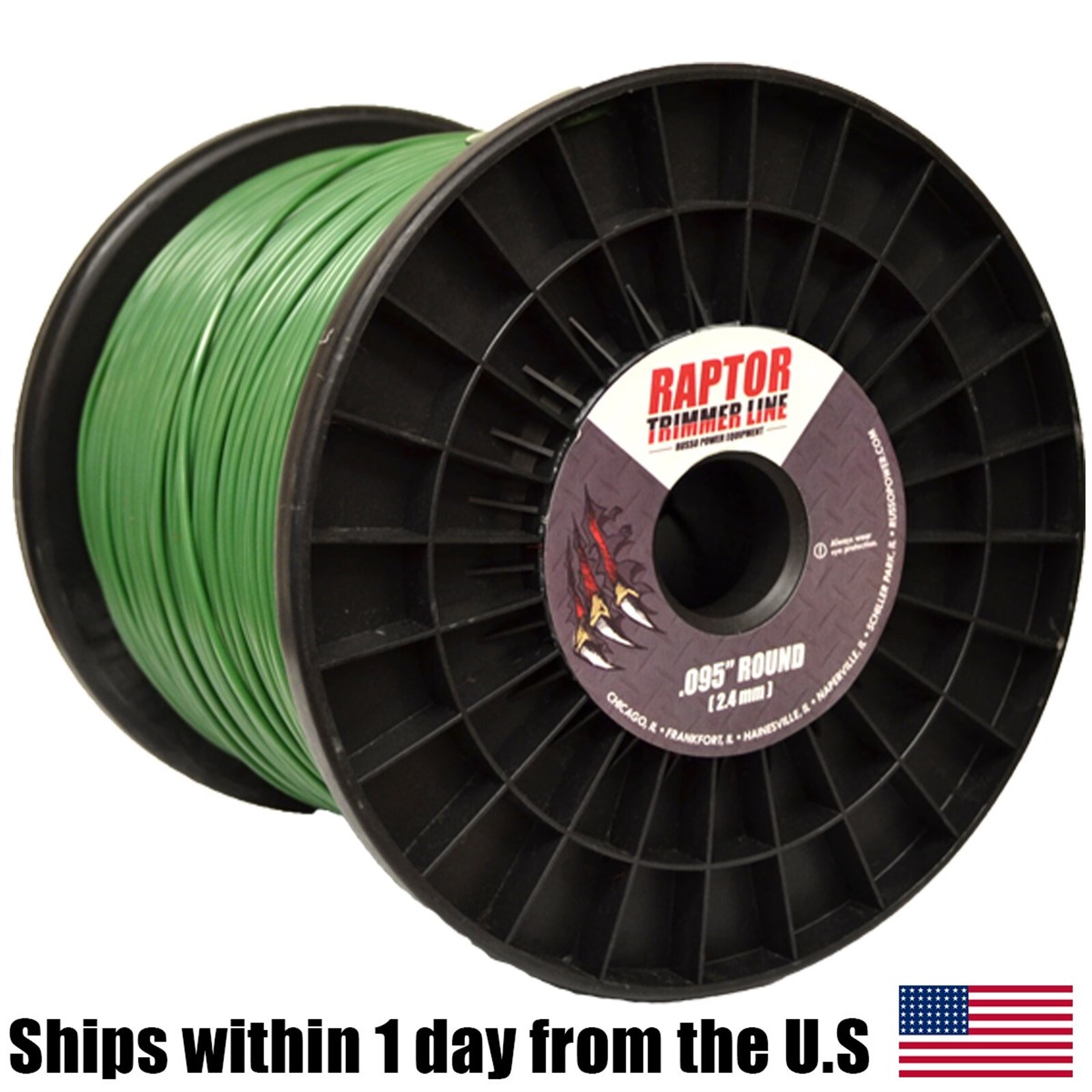 6PK 5lb .095 Round Green Round Commercial String Trimmer Line Spool
