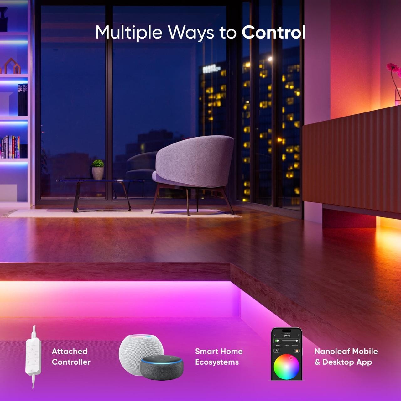 Nanoleaf Essentials Matter HD Multicolor Lightstrip (16.4ft) – Smart RGBIC LED S