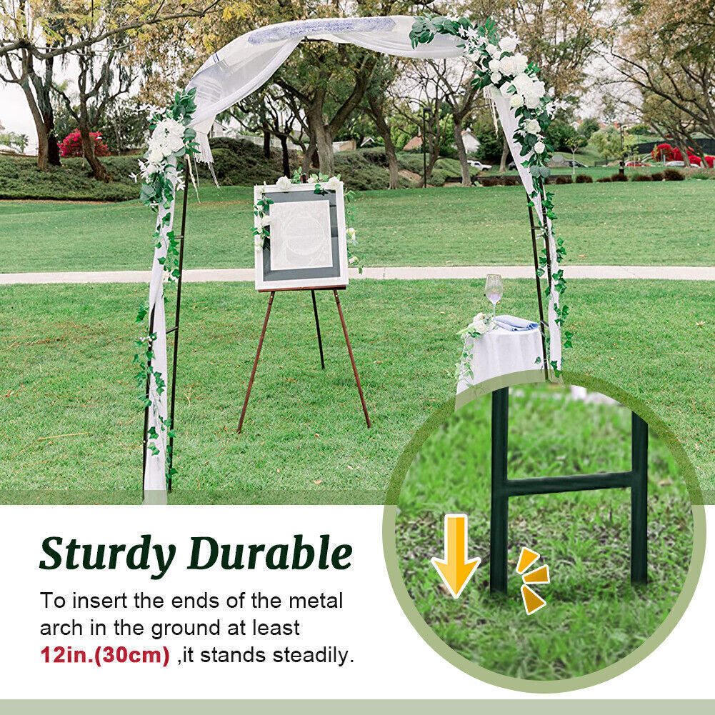 2.4M Wedding Arch Metal Garden Arch Garden Arbor Trellis For Climbing Plants
