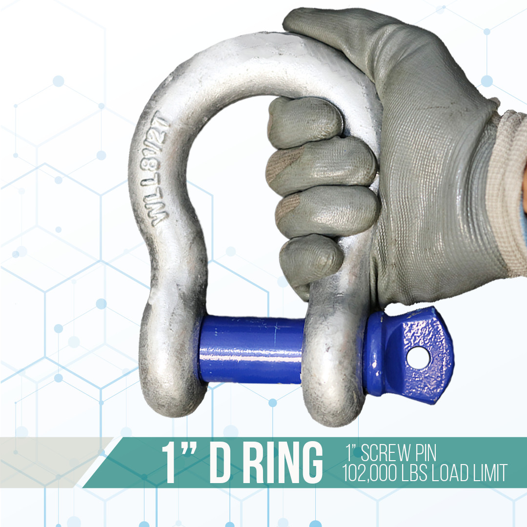 1" Shackle Screw Pin Clevis Rigging Forged - 8.50 Ton, Rust/Corrosion Resistant