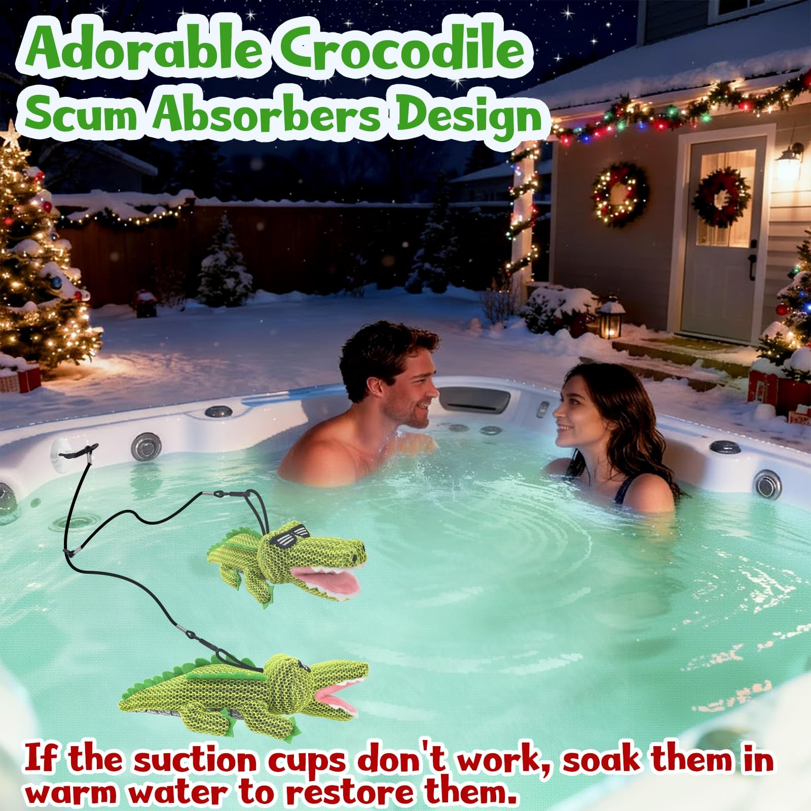 Hot Tub Scum Absorber Reusable Washable Sponge 2 Pack Accessories Crocodile Spa
