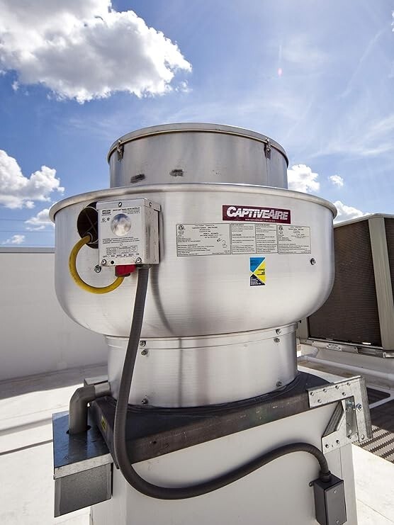 Grease Box for Restaurant Canopy Hood Exhaust Fan (Includes Down Spout)