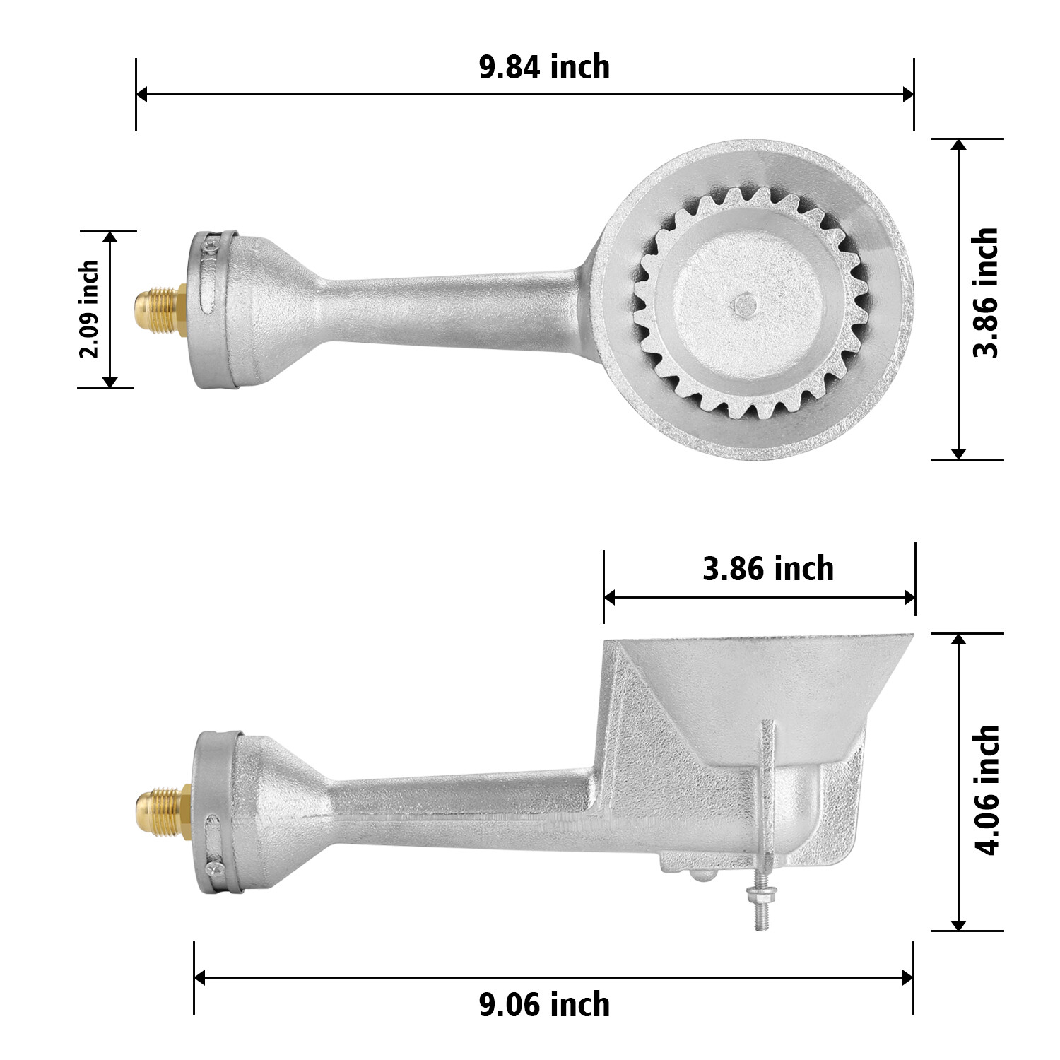 Propane Cast-Iron Round Burner & 4FT 20PSI High Pressure Regulator Hose& Fitting